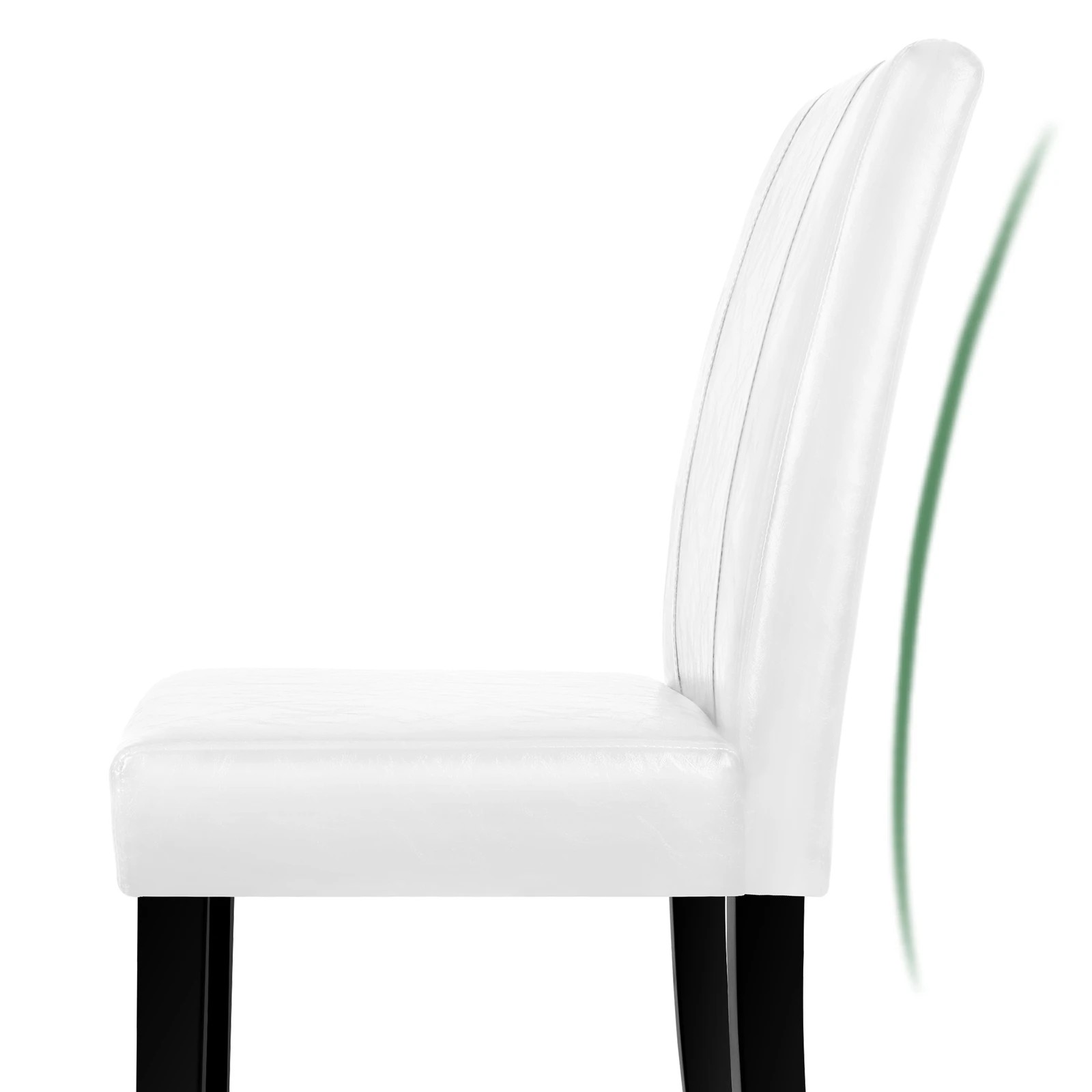 7 Alfordson 2x Dining Chairs Cafe Kitchen High-Back Chair Glossy PU Leather - White, 7 of 10