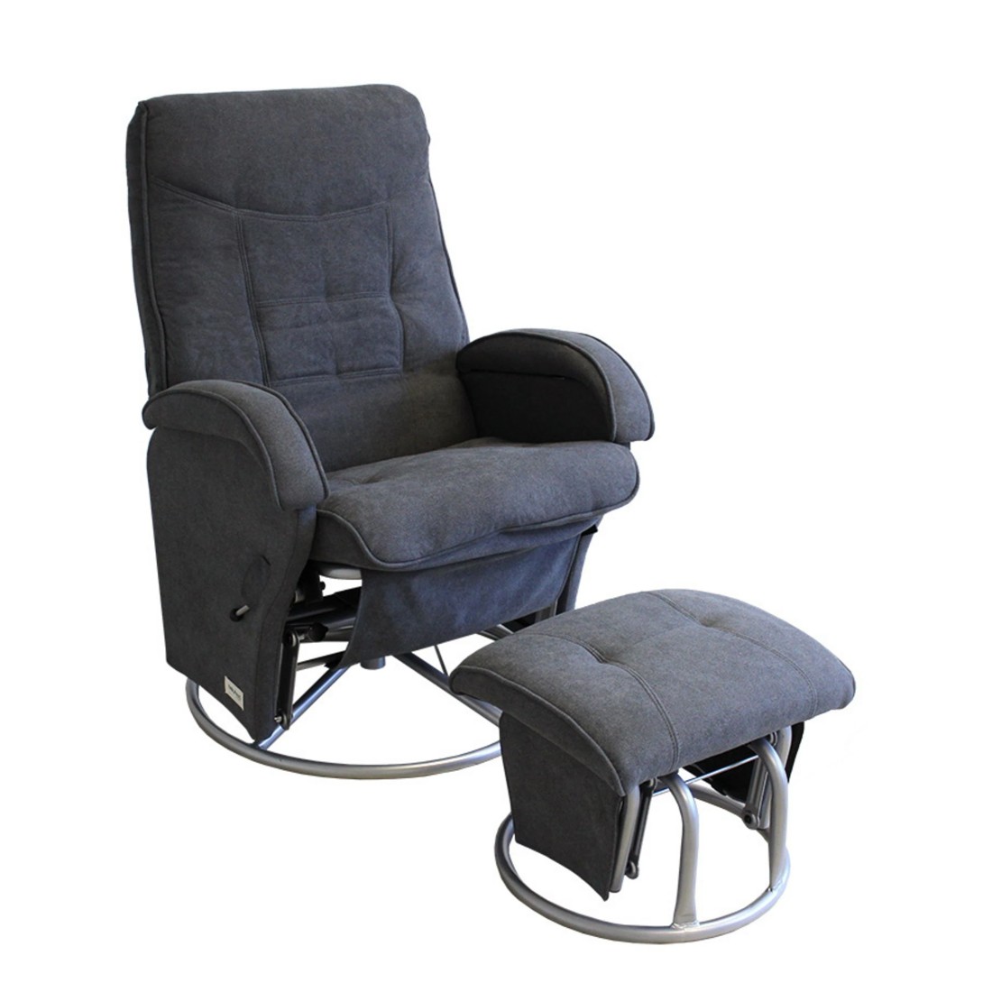 1 Babyhood Diva Feeding Glider Chair & Ottoman - Charcoal, 1 of 3
