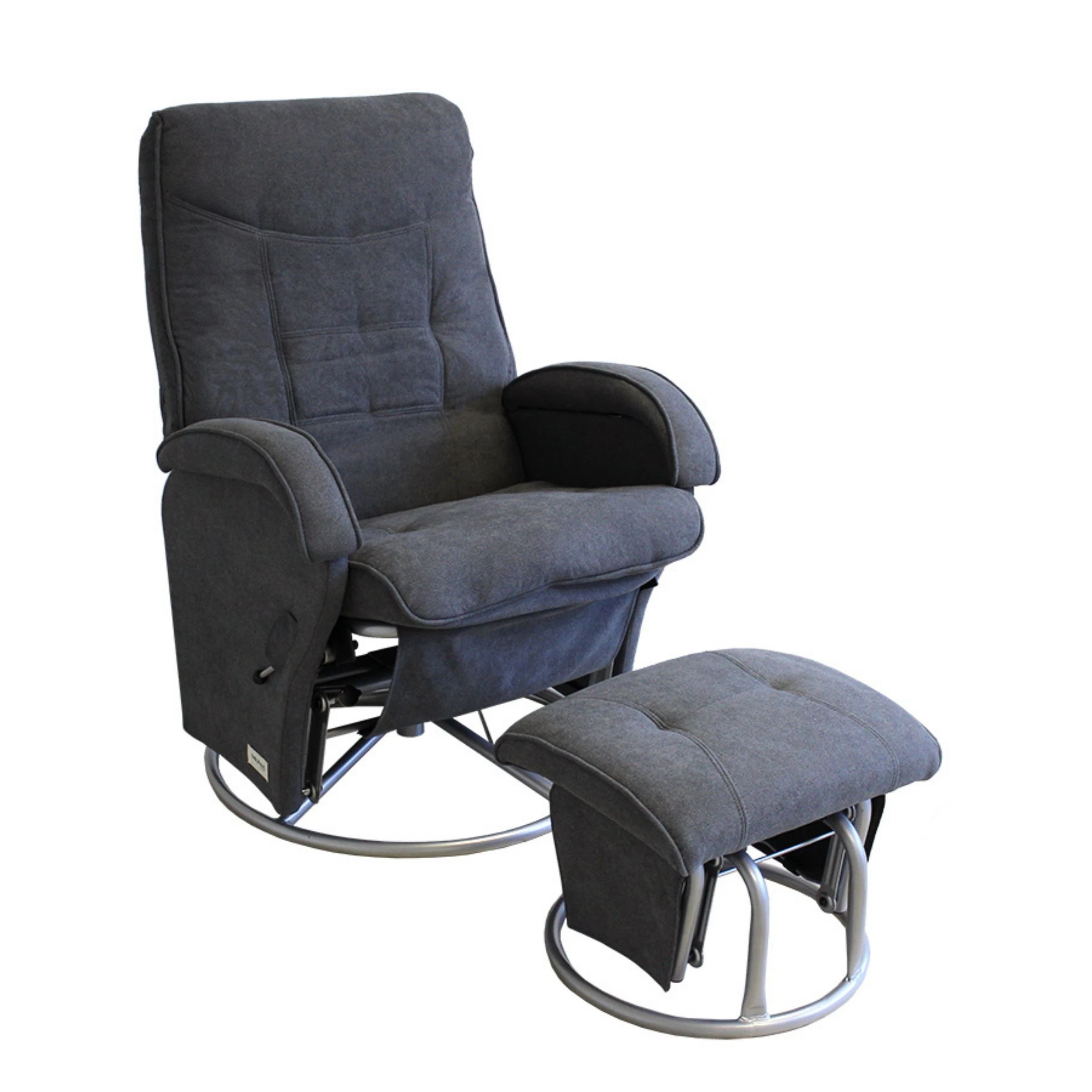 1 Babyhood Diva Feeding Glider Chair & Ottoman - Charcoal, 1 of 3