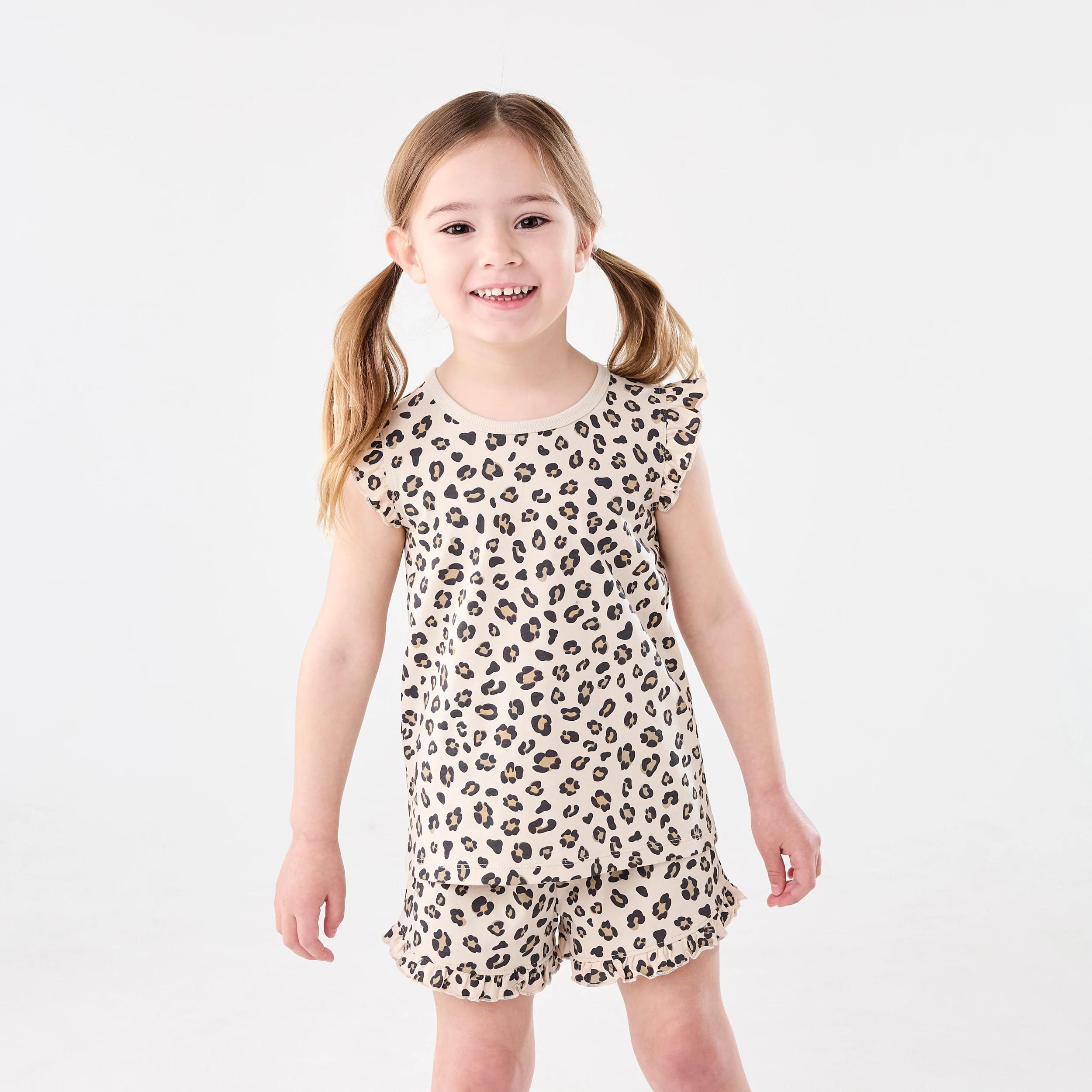 1 Short Sleeve Jersey Pyjama Set LEOPARD PRINT, 1 of 10