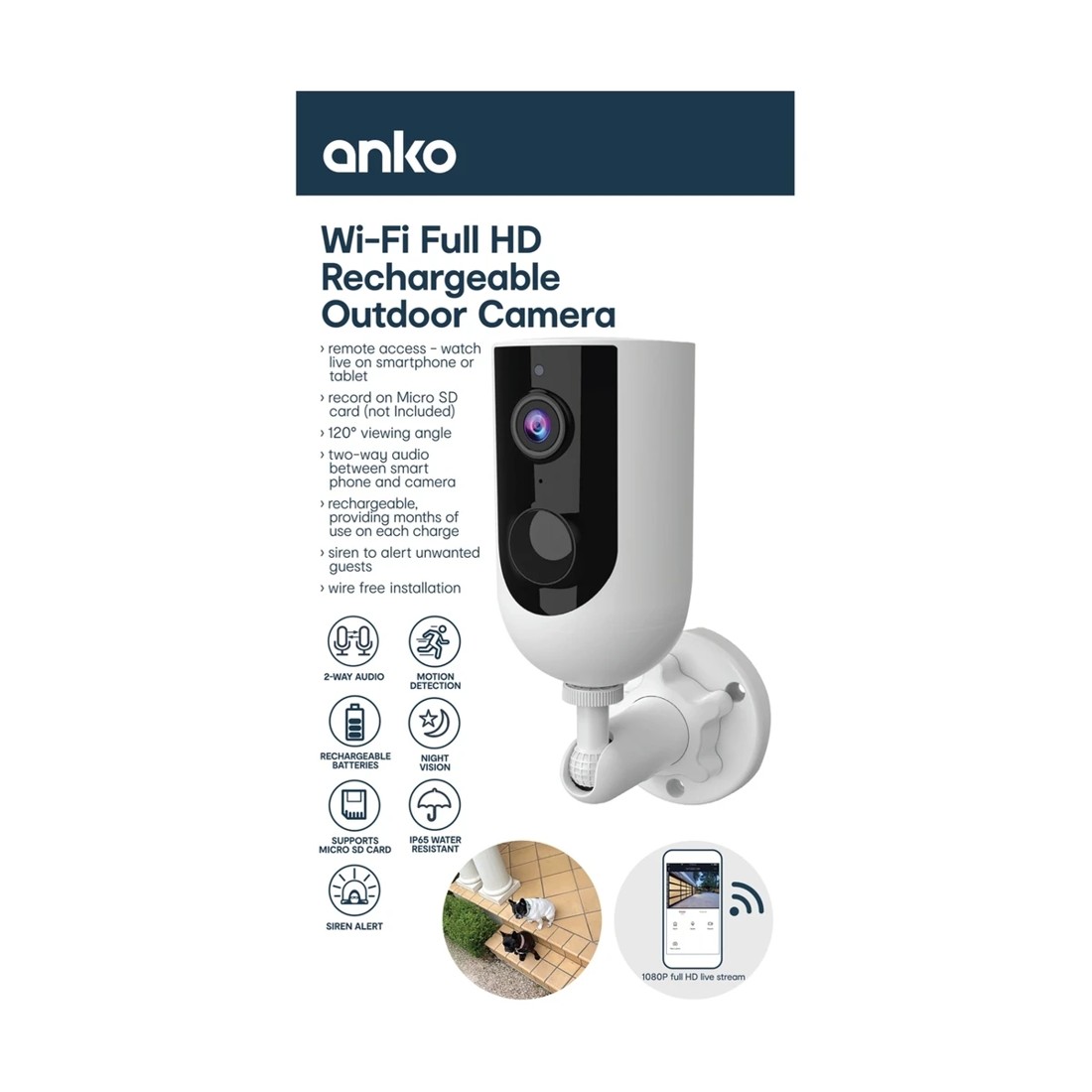 2 Smart Wi-Fi Full HD Rechargeable Battery Outdoor Camera, 2 of 3