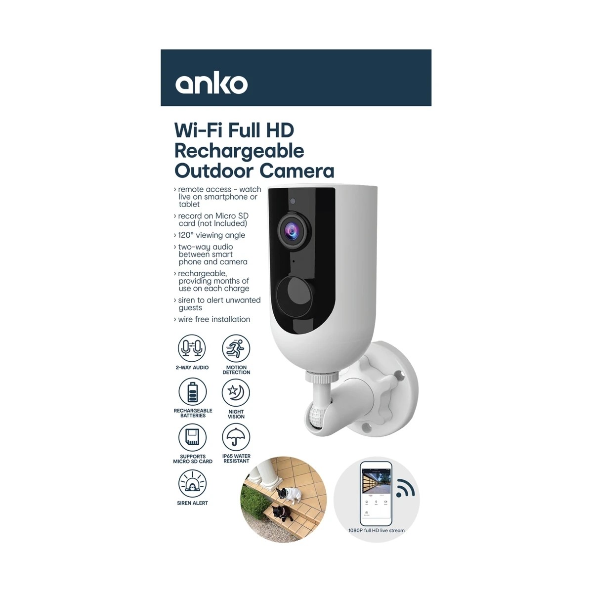 2 Smart Wi-Fi Full HD Rechargeable Battery Outdoor Camera, 2 of 3