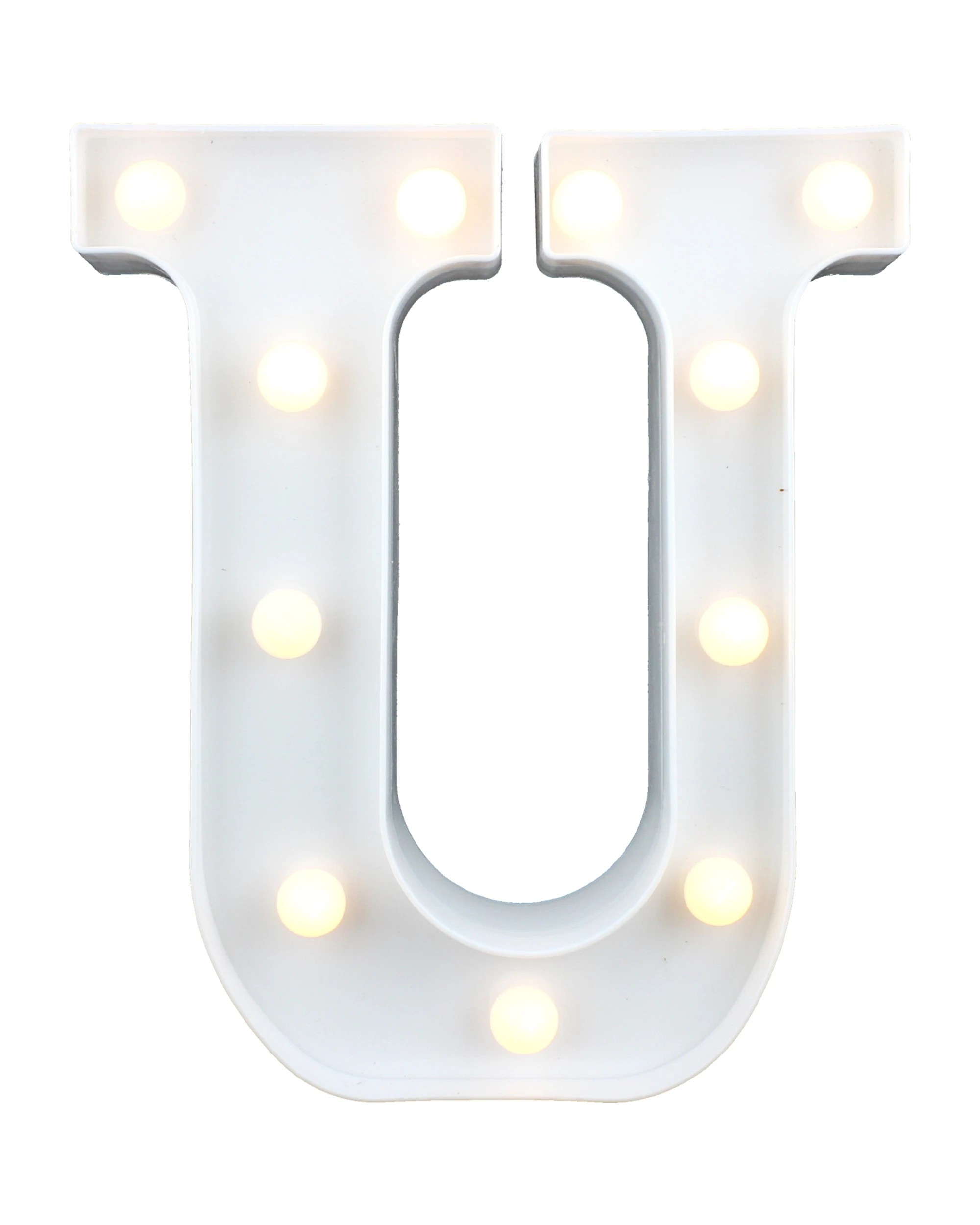 1 Partyrama LED Light Up Letter U White, 1 of 3