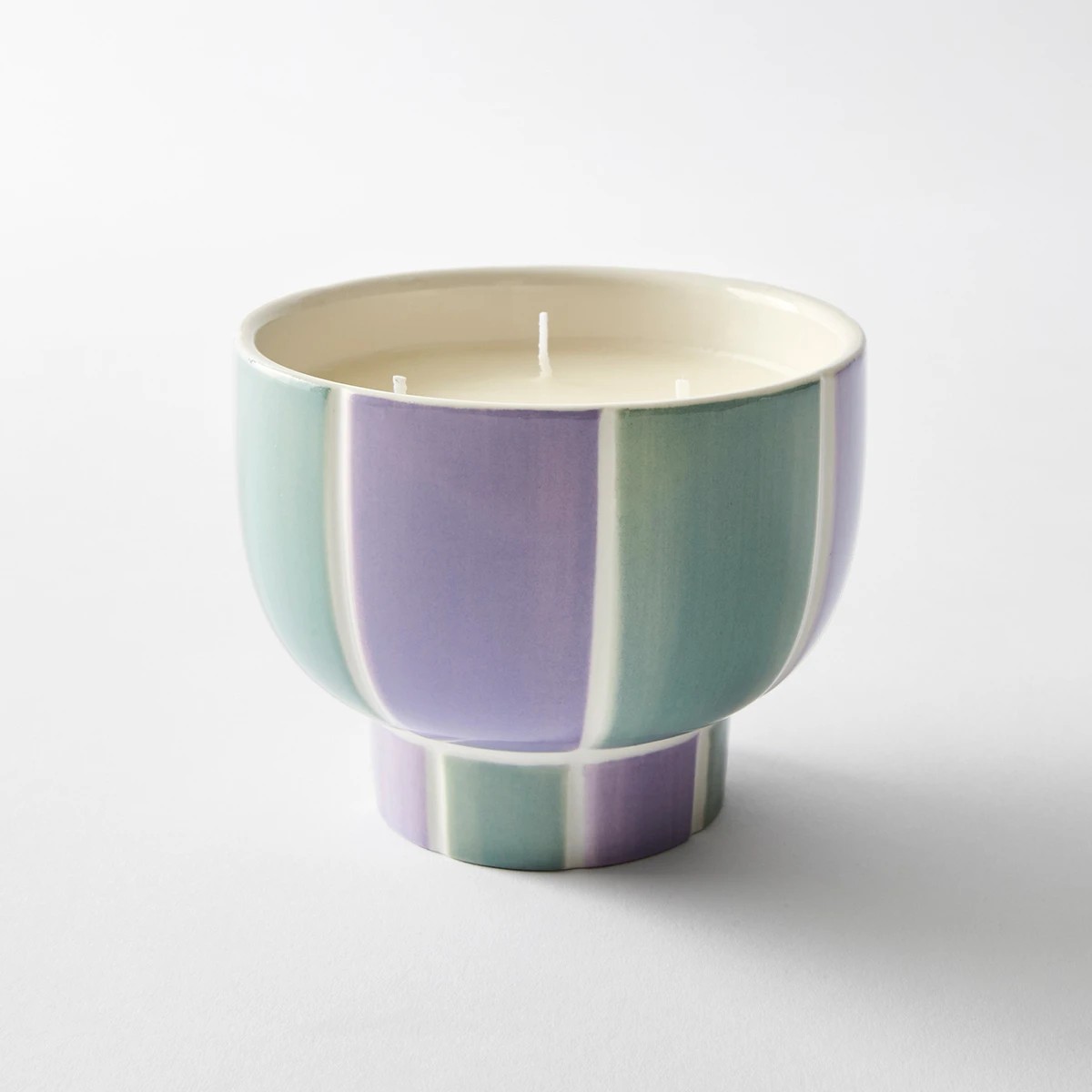 5 Tangerine and Berry Stripe Pedestal Fragrant Candle, 5 of 8