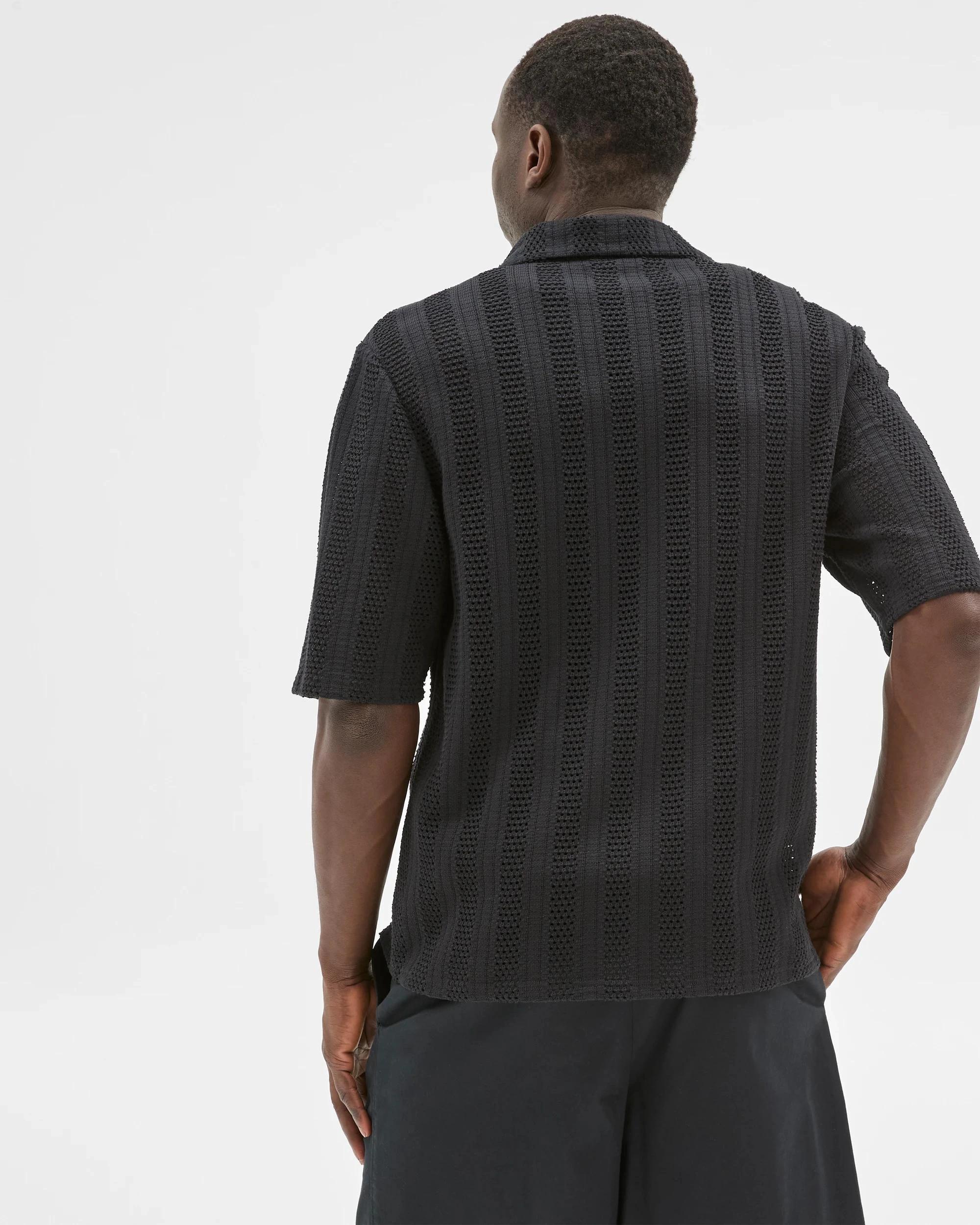 3 Australian Cotton Blend Knit Resort Shirt - Commons BLACK, 3 of 8
