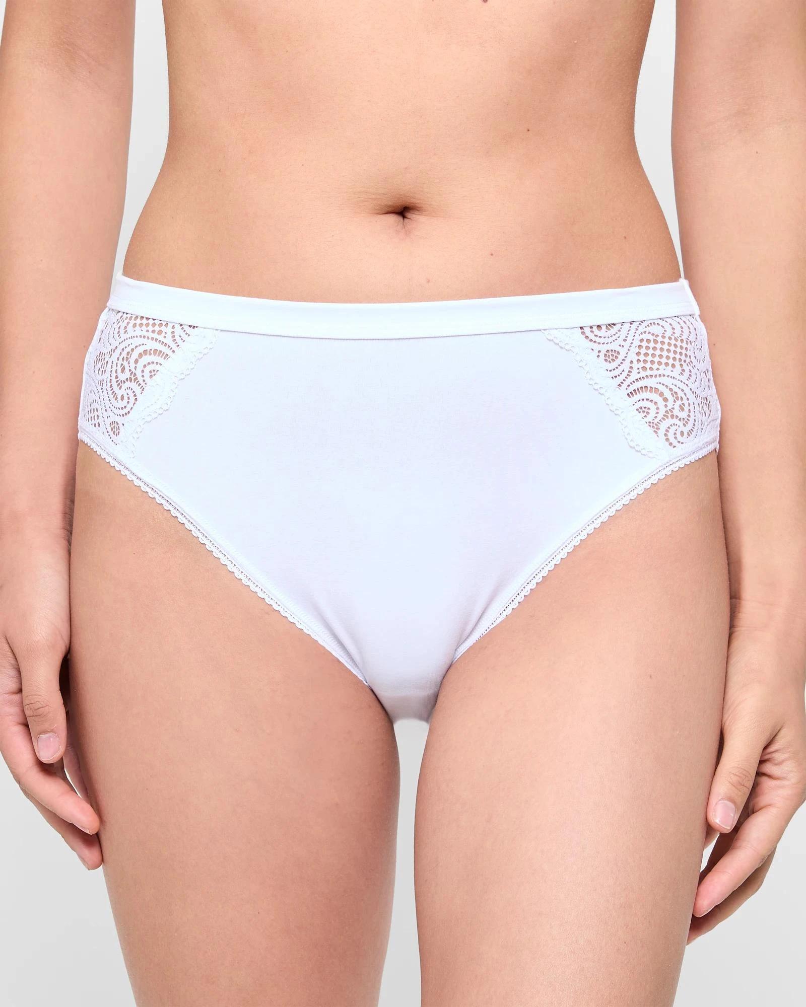 2 Target Woman Australian Cotton and Lace 2 Pack High Cut Briefs WHITE, 2 of 4