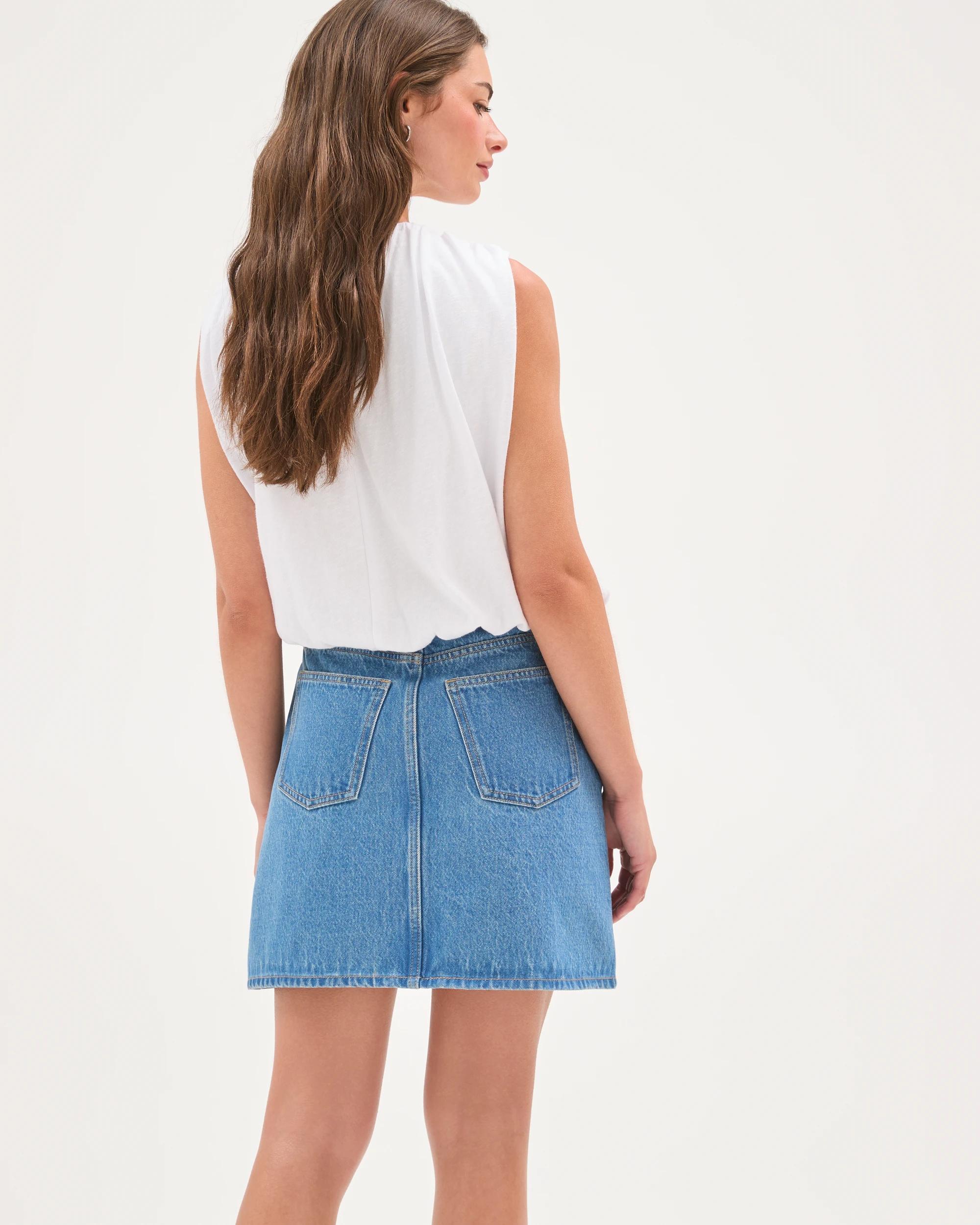7 Target Petites Denim Mini Skirt MID INDIGO, 7 of 7