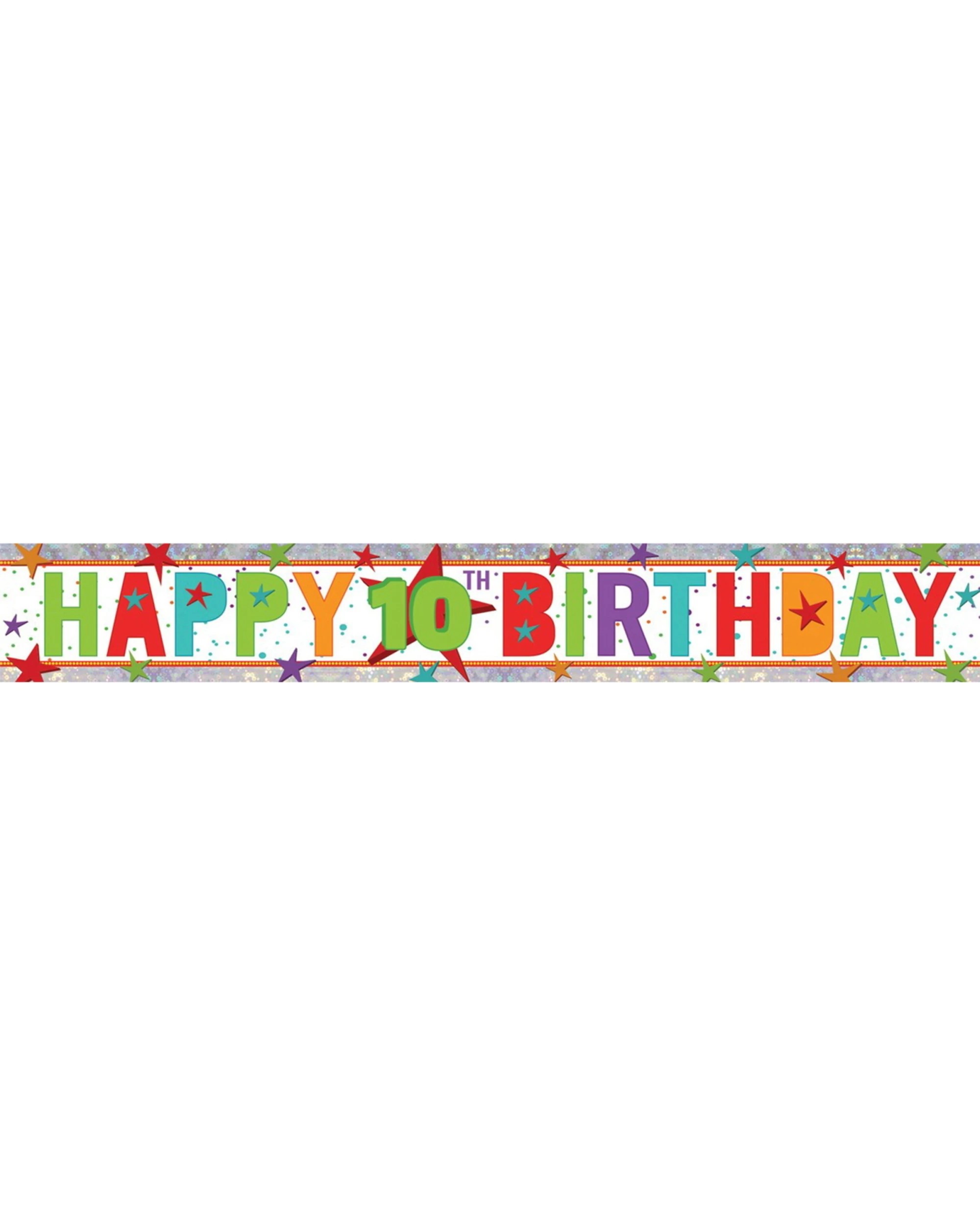 1 Amscan Inc. Happy 10th Birthday Banner 2.7m - Multi, 1 of 1
