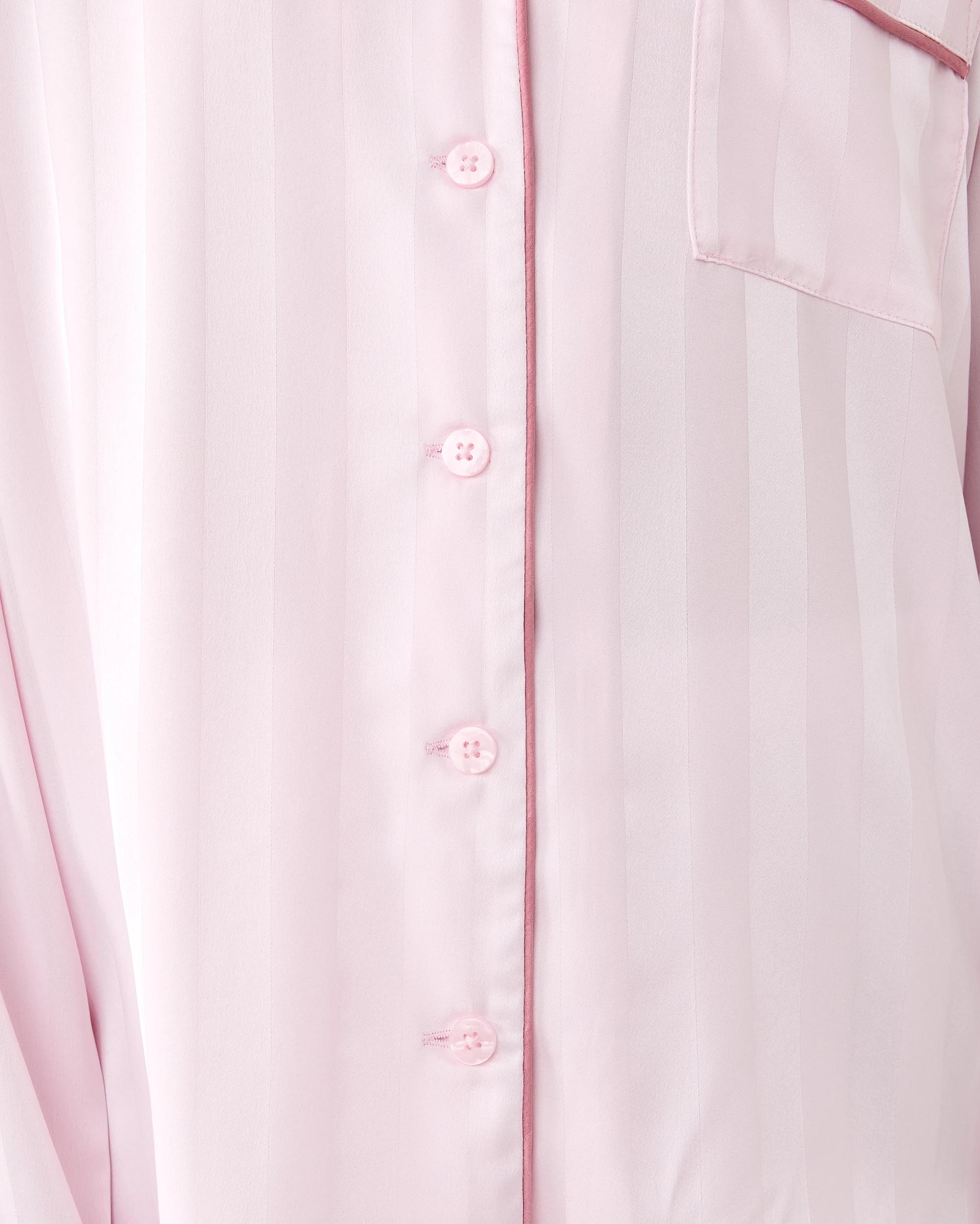 5 Long Sleeve Satin Pyjama Set Bllet Pink, 5 of 8