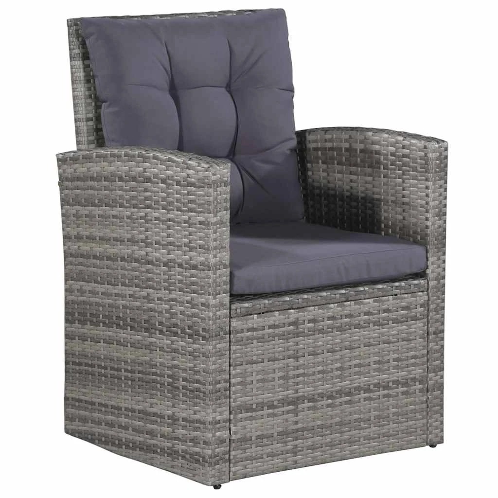 2 vidaXL 6 Piece Garden Lounge Set With Cushions Poly Rattan - Grey, 2 of 8