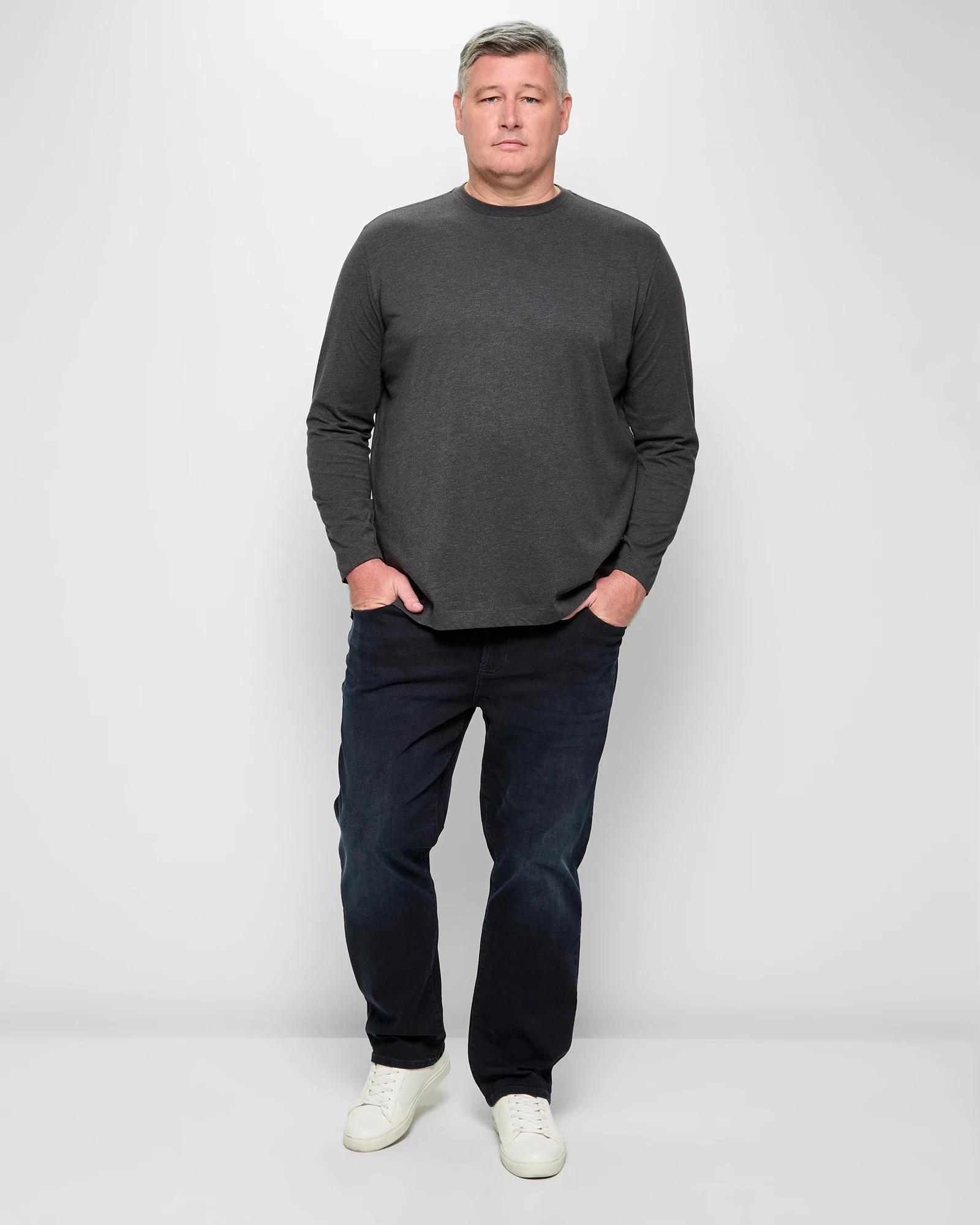 2 Target Man Plus Plus Size Australian Cotton Long Sleeve T-Shirt CHARCOAL, 2 of 5