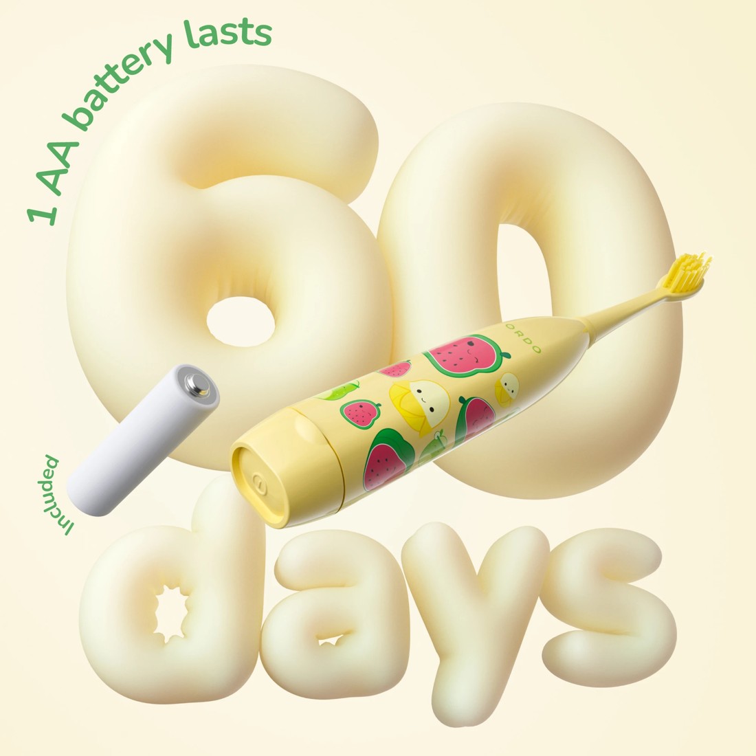 3 Original Squishmallows Ordo Sonic Kids Battery Toothbrush - Wanda, 3 of 8