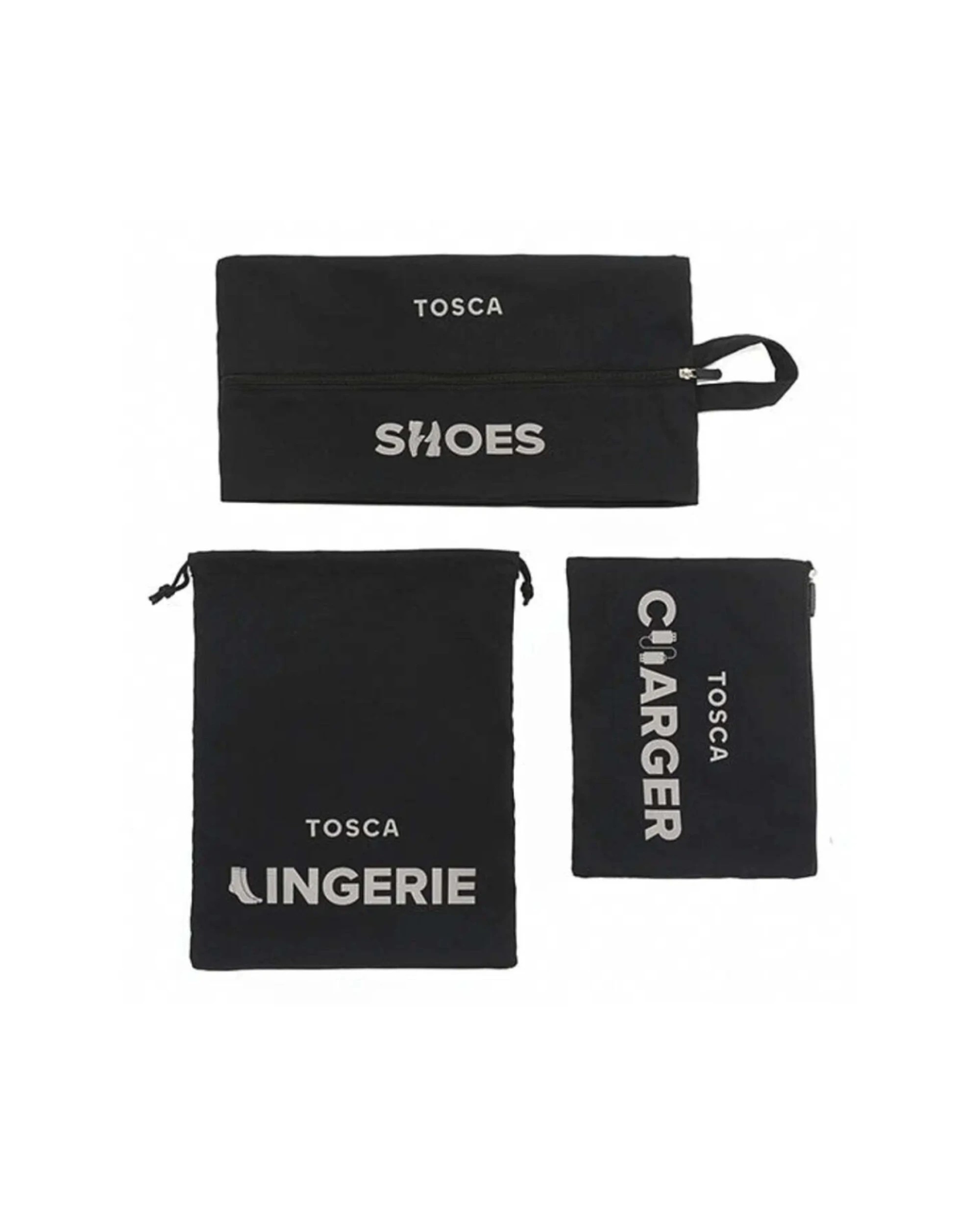 2 Tosca 6pc Packing Organiser Lightweight Travel Cubes Efficient Packing - Black, 2 of 3