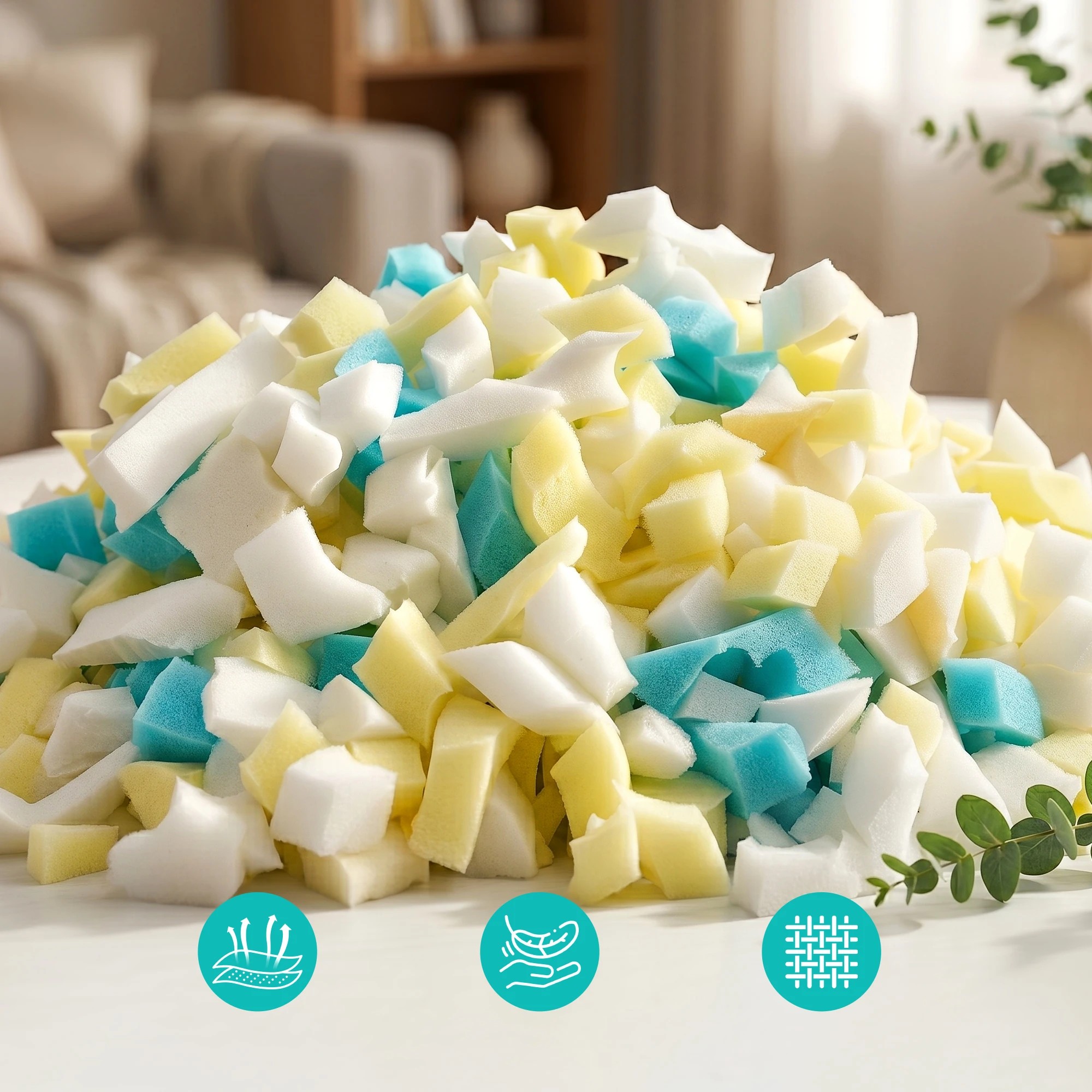 3 Artiss 25lbs (11KG) Bean Bag Filler Shredded Memory Foam Filling High Density - Multi, 3 of 9