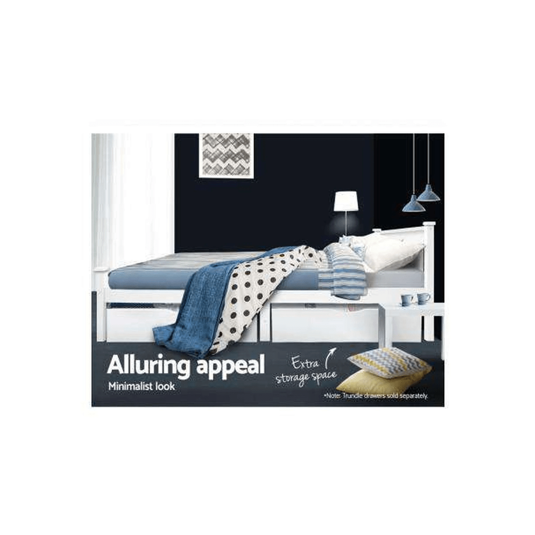 6 Artiss Bed Frame Queen Size Wooden RIO - White, 6 of 8