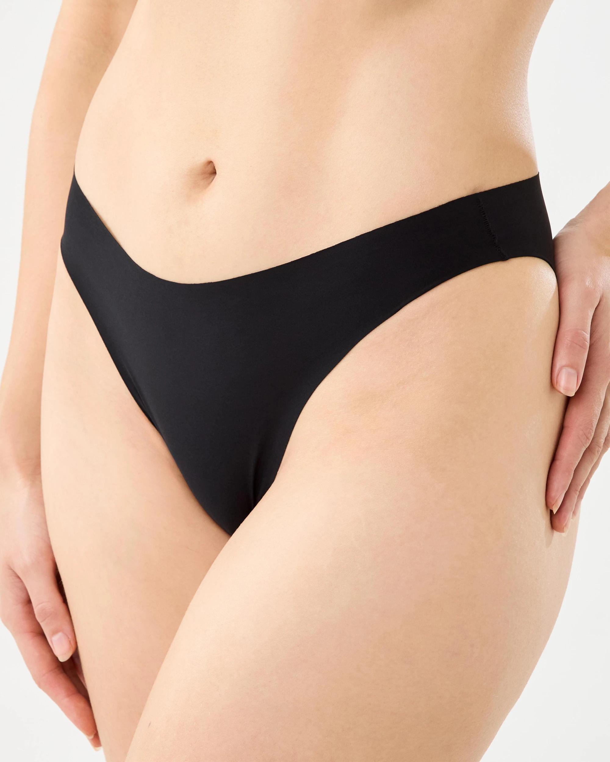 4 3 Pack No Show Bikini Briefs Black, 4 of 6