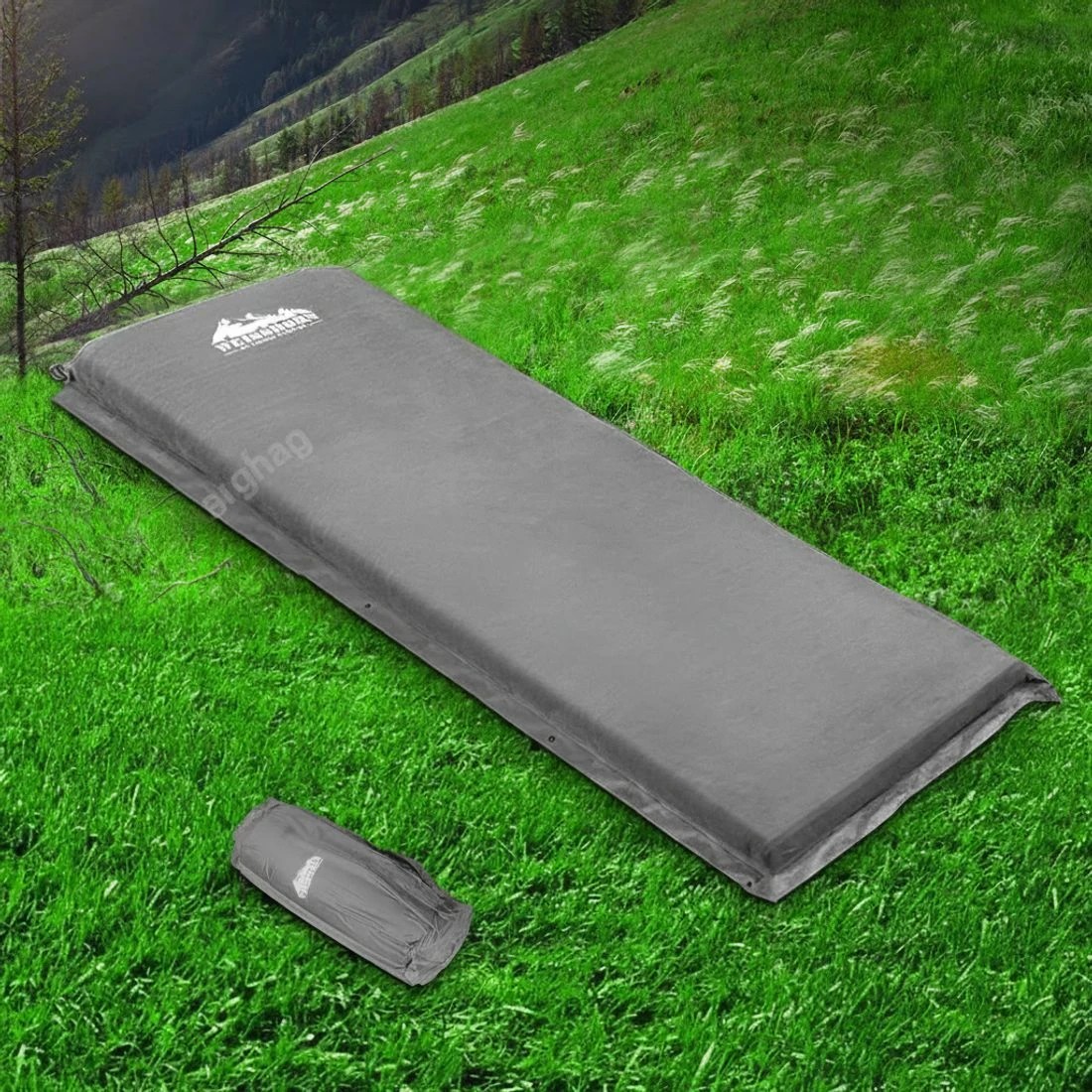 8 Weisshorn Self Inflating Mattress Camping Sleeping Mat Air Bed Single - Grey, 8 of 8