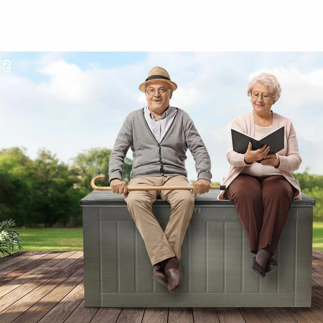 4 Gardeon Outdoor Storage Box 830L - Black, 4 of 4