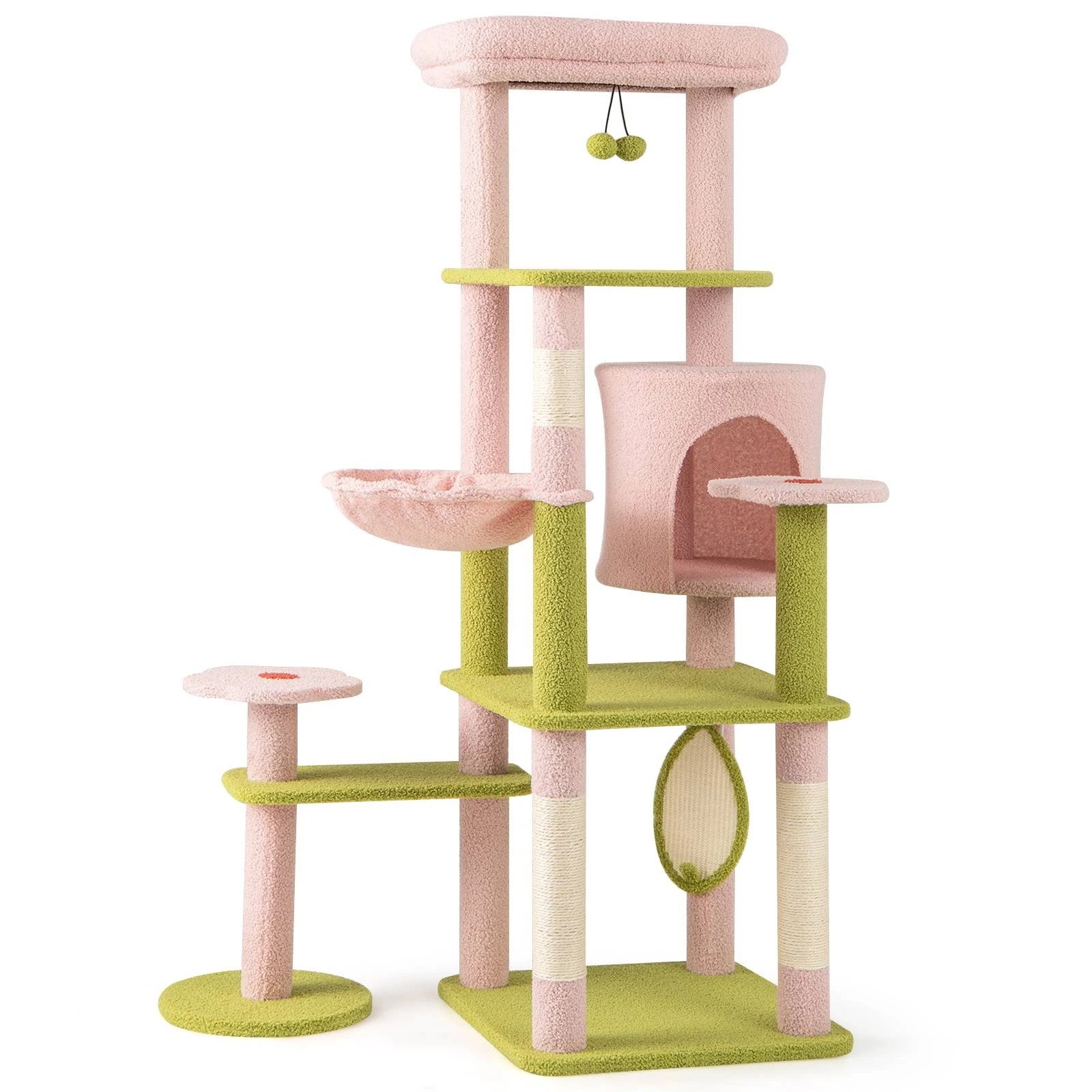 1 Costway 148cm Floral Cat Tree Kitten Tower Indoor Cat Furniture Activity Center, 1 of 4