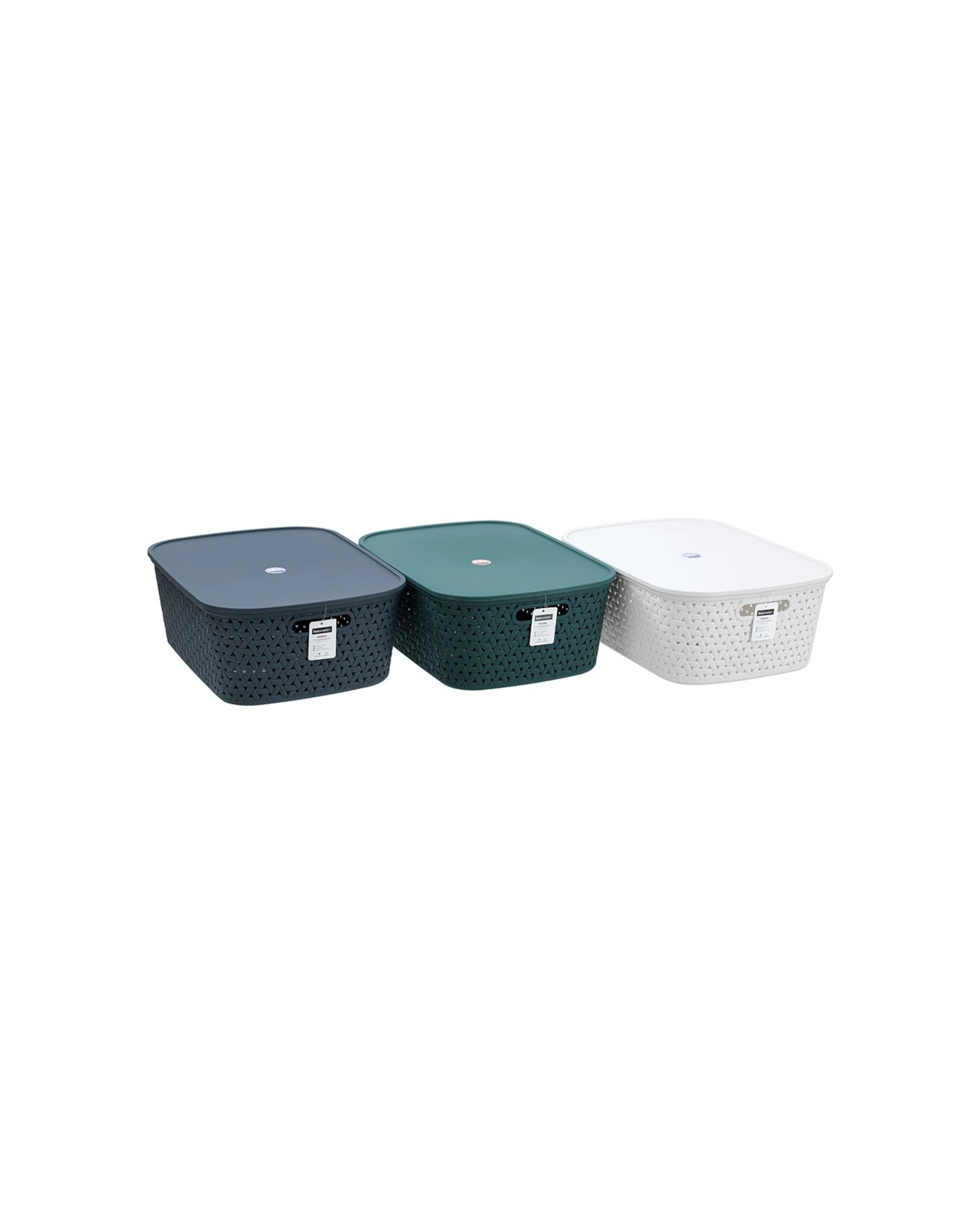 2 Boxsweden Woven Rattan Lidded Basket Storage 15L - Multi, 2 of 7
