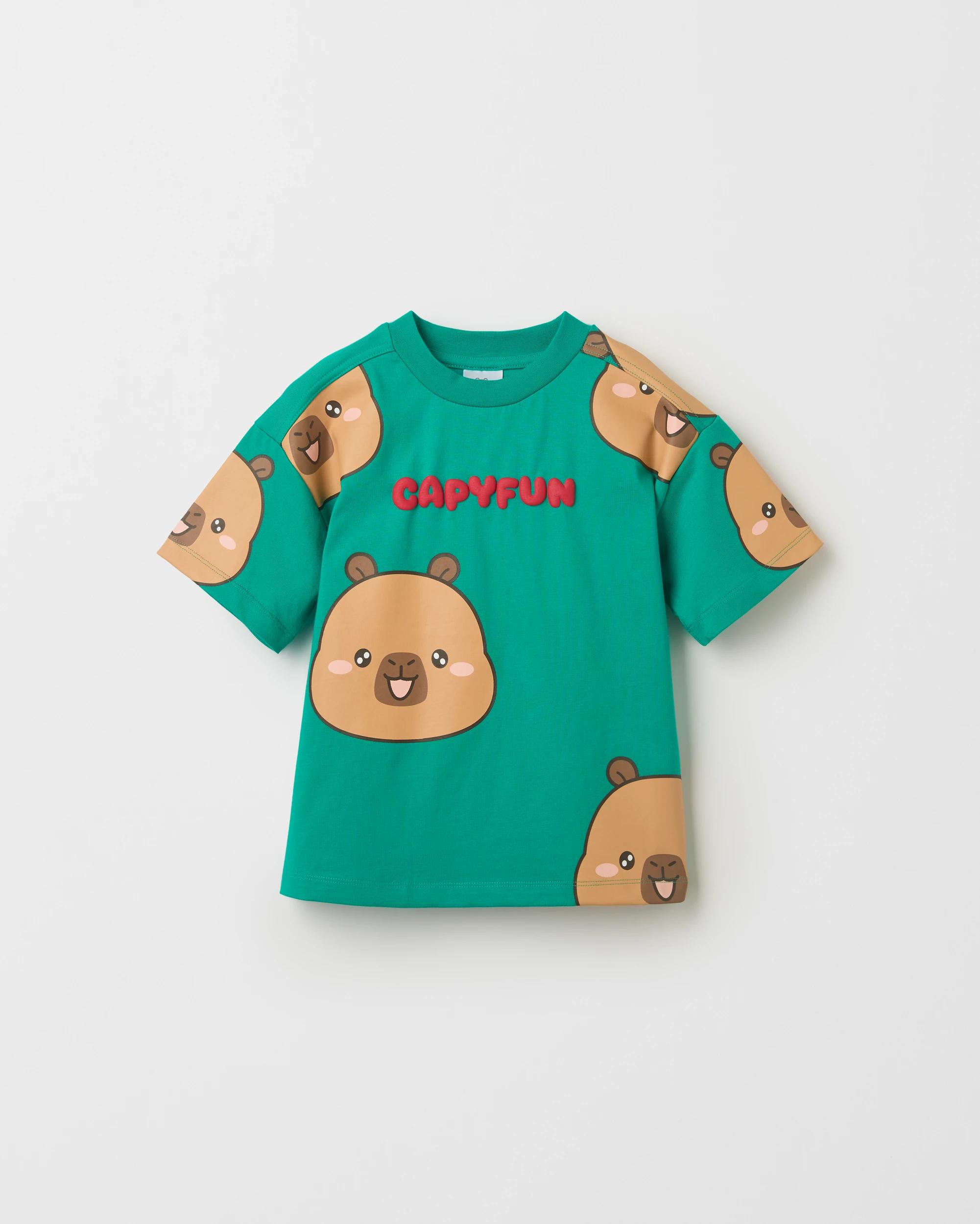 1 CapyFun Australian Cotton Oversized Heavyweight T-Shirt GREEN, 1 of 2