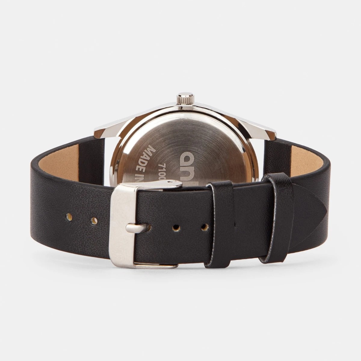 2 Mens Classic Analogue Watch with Silver Case & Black Strap, 2 of 5