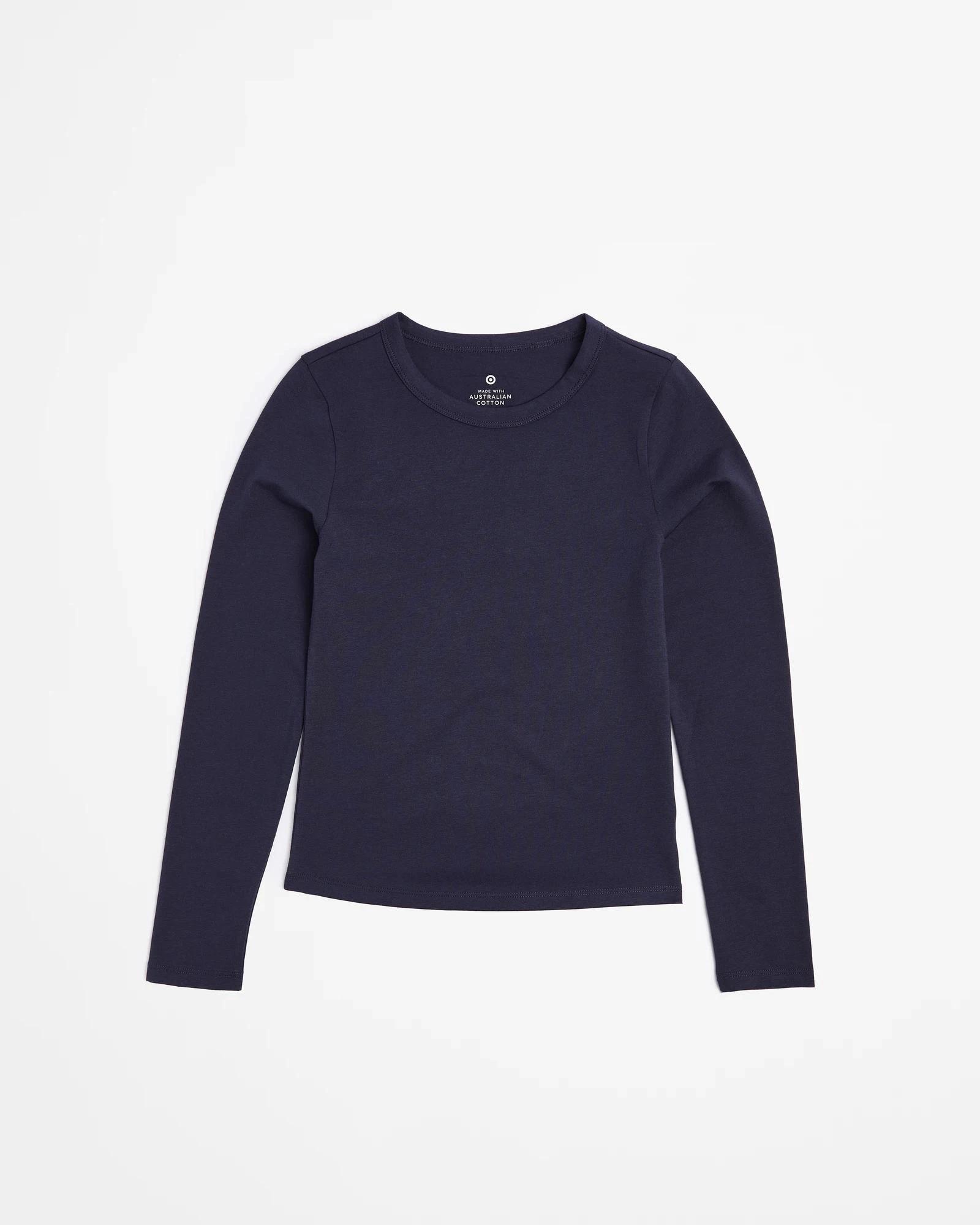 1 Target Kids Australian Cotton Long Sleeve Top NAVY, 1 of 3