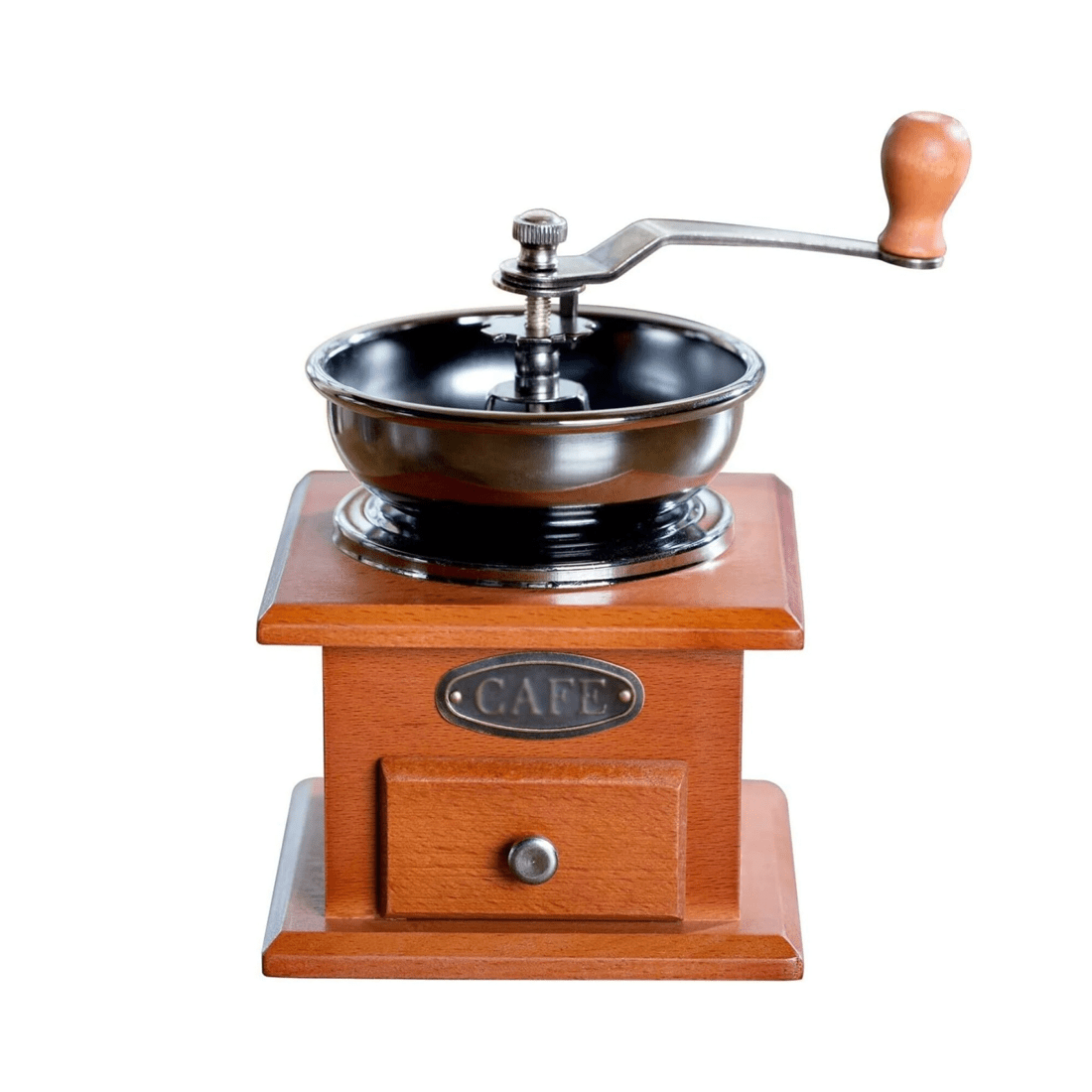 1 BR Home Antique Coffee Grinder Mill Manual Hand Made Wooden Bean Grind Pepper, 1 of 8