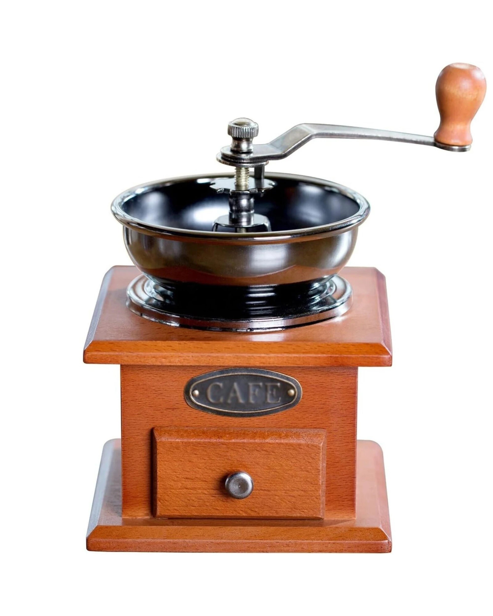 1 Br Home Antique Coffee Grinder Mill Manual Hand Made Wooden Bean Grind Pepper, 1 of 8