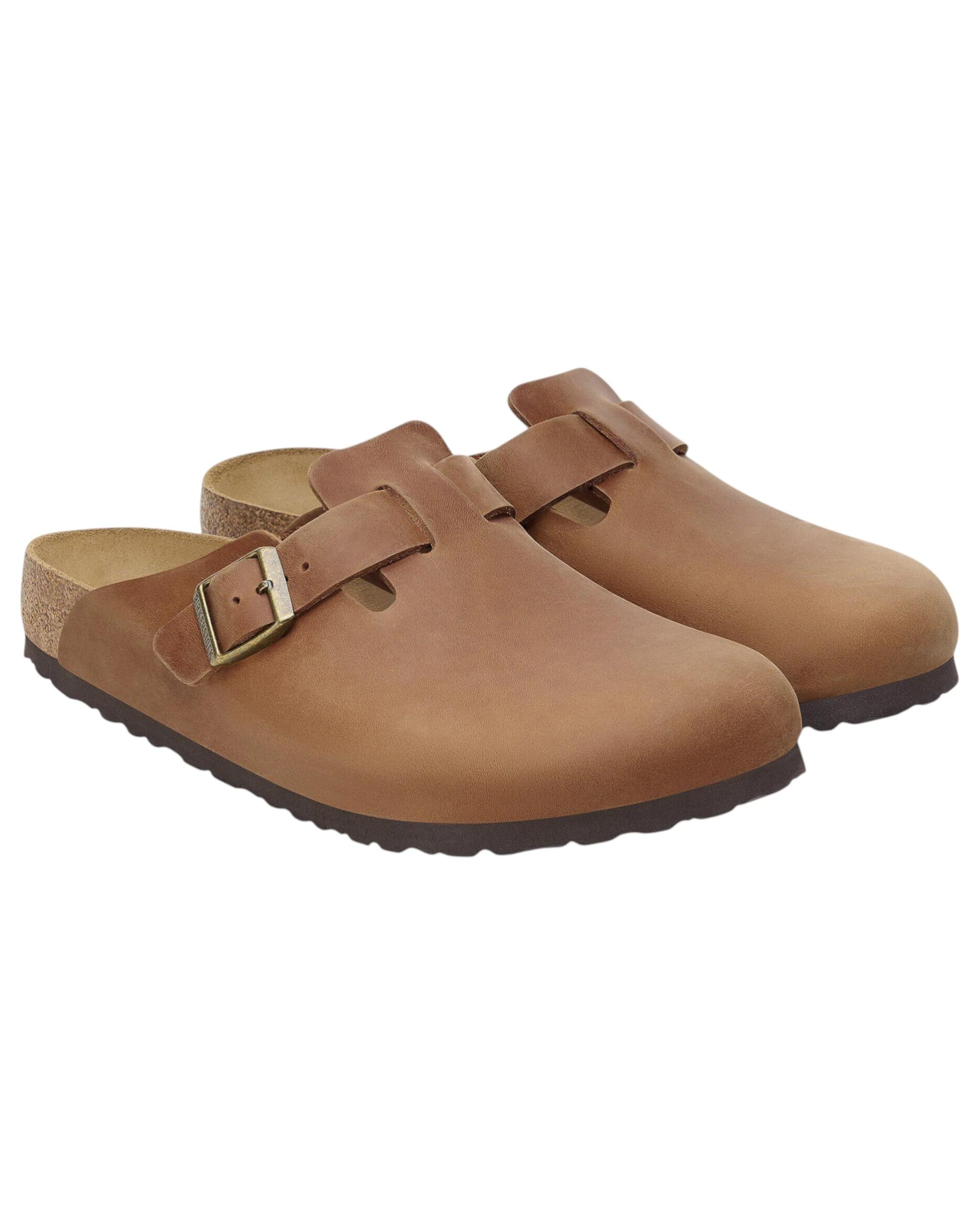 2 Birkenstock Mens Boston Clogs Oiled Leather Regular Slip On Sandals COGNAC, 2 of 8