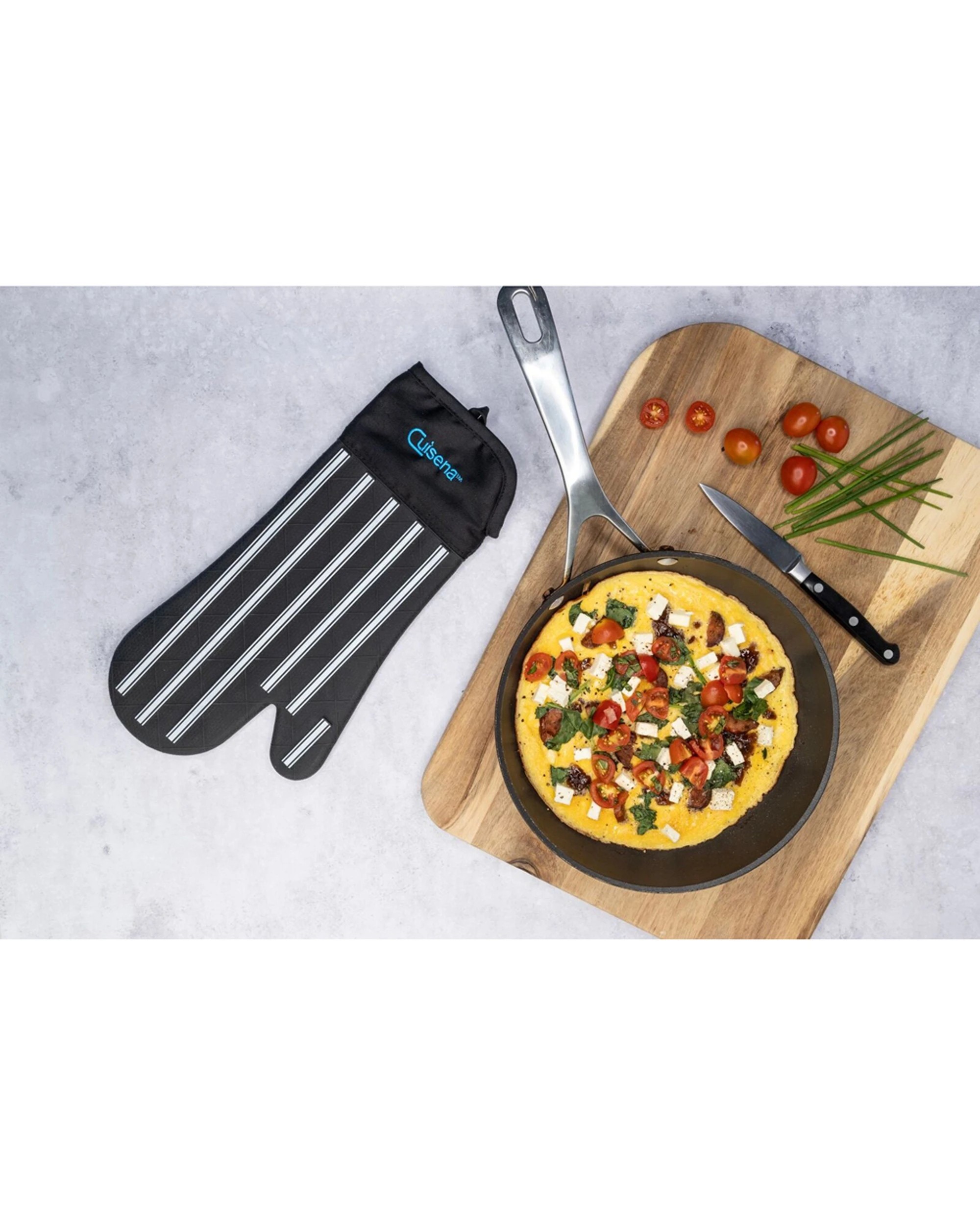 4 Cuisena Silicone & Fabric Heat Resistant Non-Slip Oven Glove Stripe - Black, 4 of 5