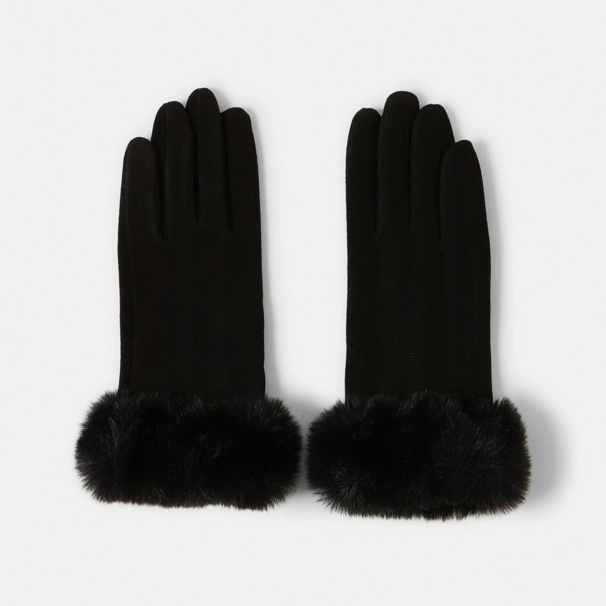 1 Fluffy Gloves Black, 1 of 4