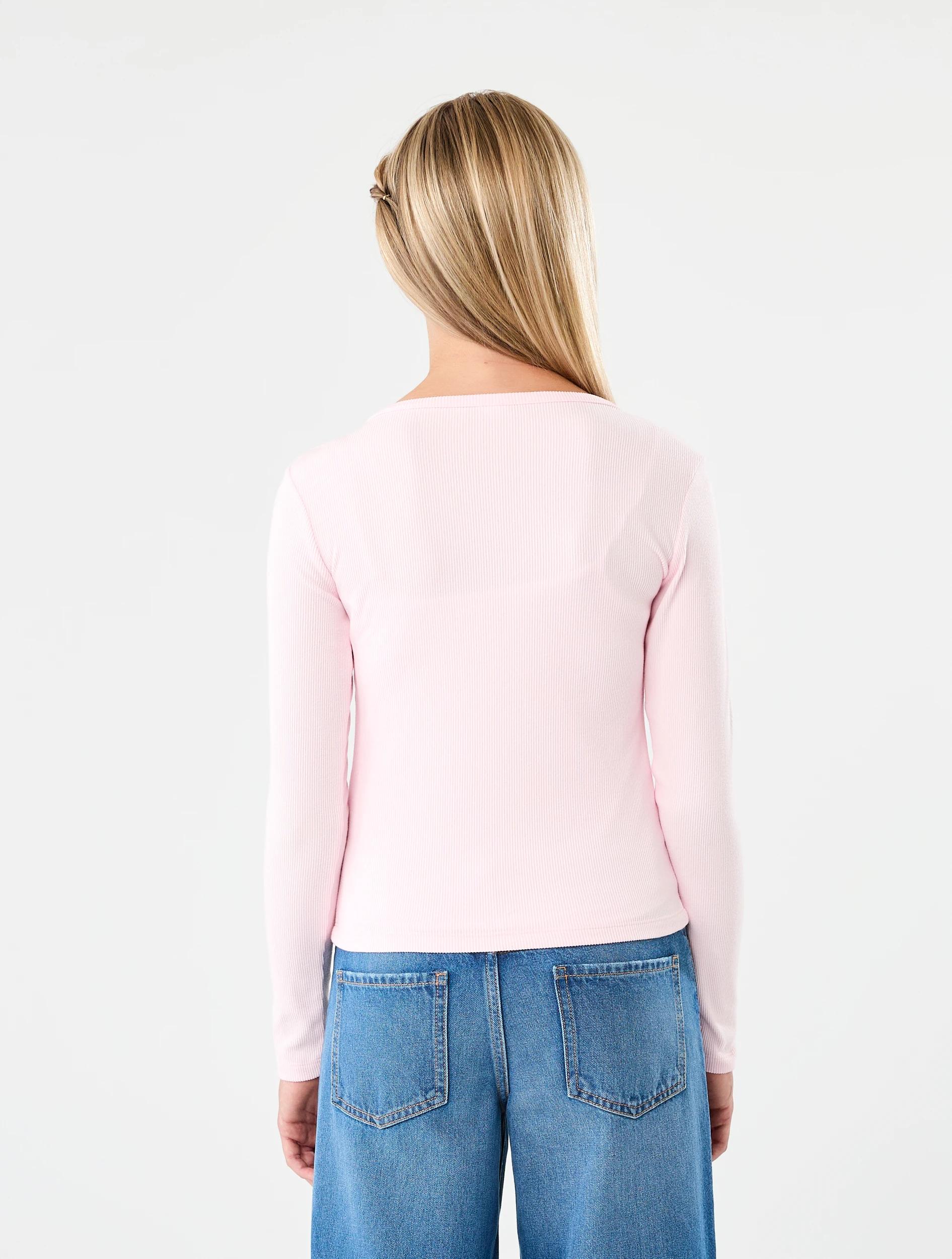 2 Long Sleeve Henley T-shirt Bllet Pink, 2 of 6