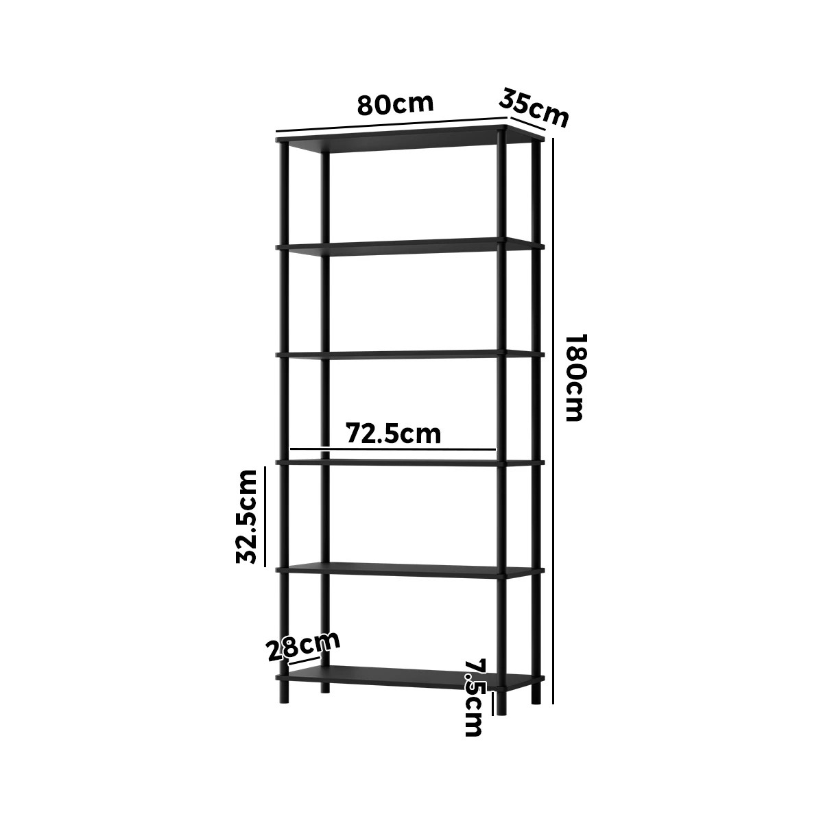 4 Oikiture Bookshelf 5 Tier Display Shelf Storage Shelves Stand Rack
 - black, 4 of 10
