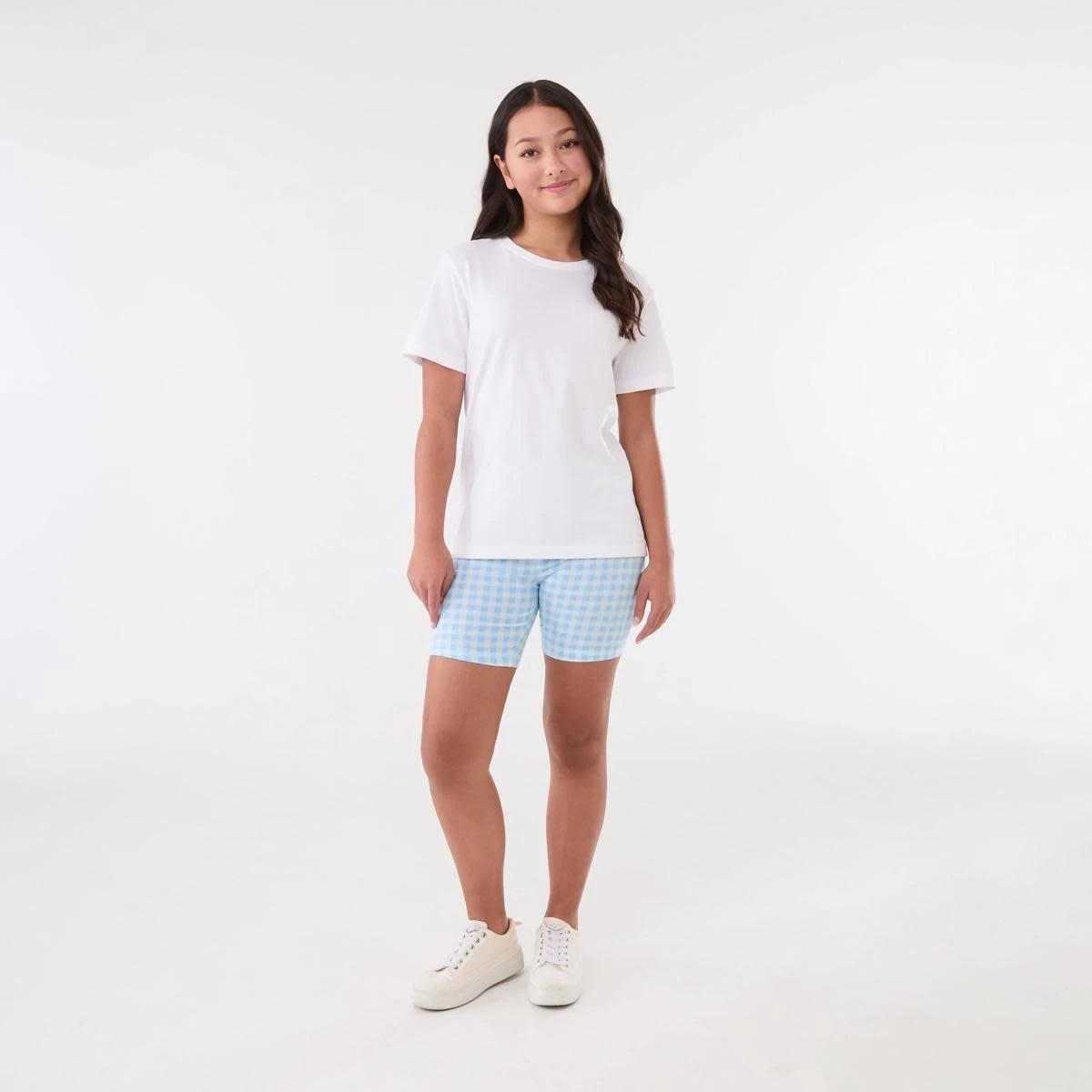 4 Print Bike Shorts TEXTURED GINGHAM WHITE, 4 of 5