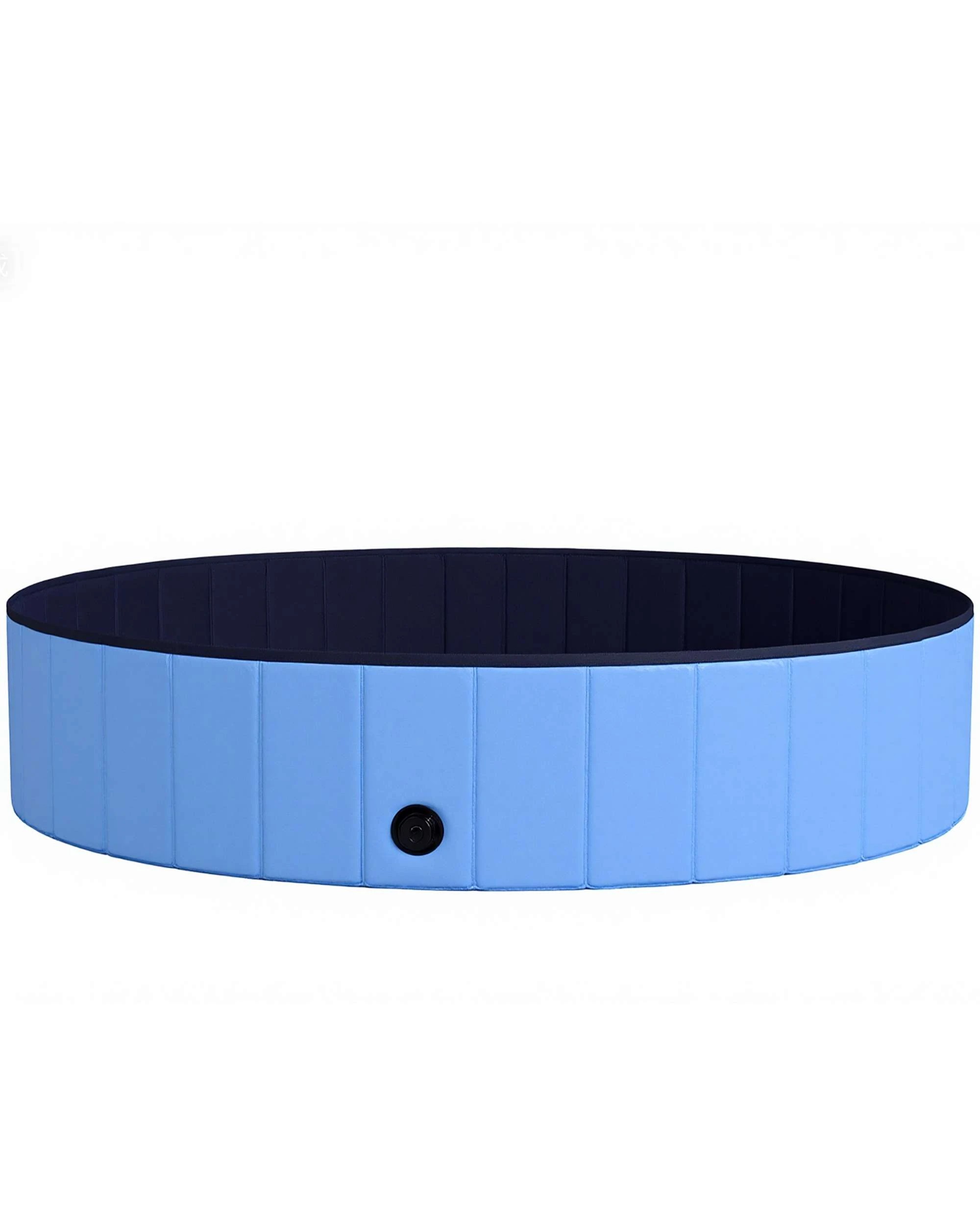 6 Advwin Foldable Dog Pool 160x30cm, Portable PVC Pet Swimming Pool & Bath Tub, 6 of 8