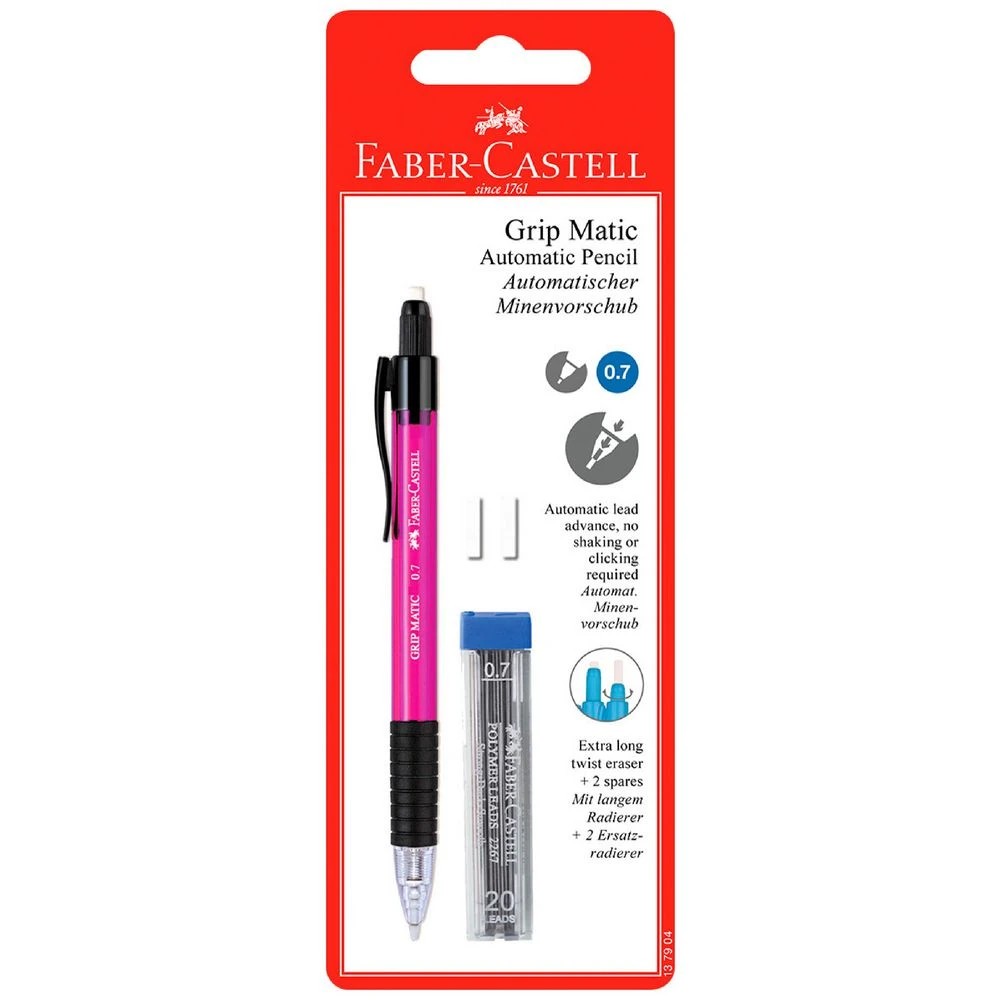 1 Faber-Castell Grip Matic Mechanical Pencil 0.7mm Red, 1 of 2