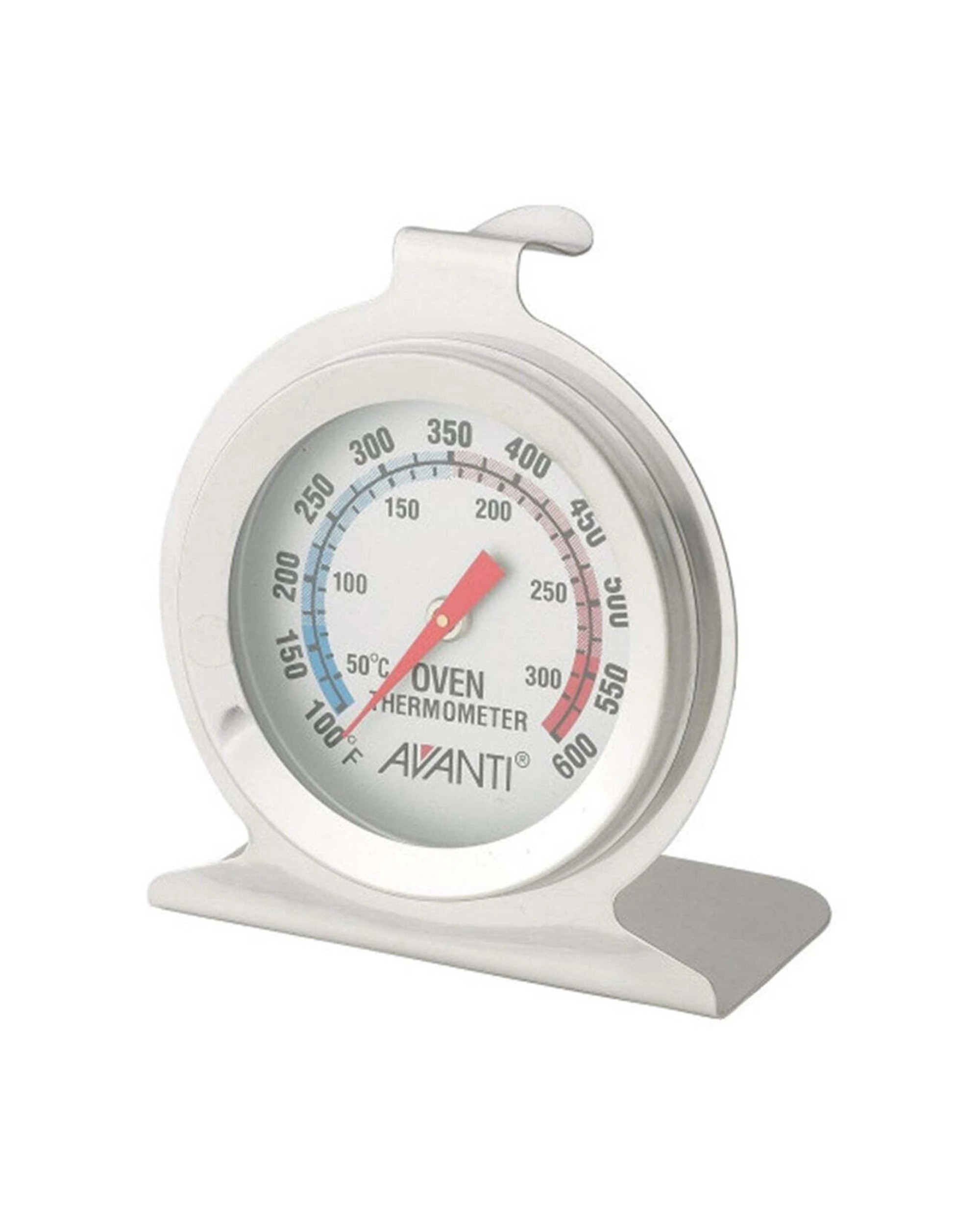 1 Avanti Oven Thermometer Stainless Steel Glass Dual Scale 38c-316c Large Display - Silver, 1 of 1