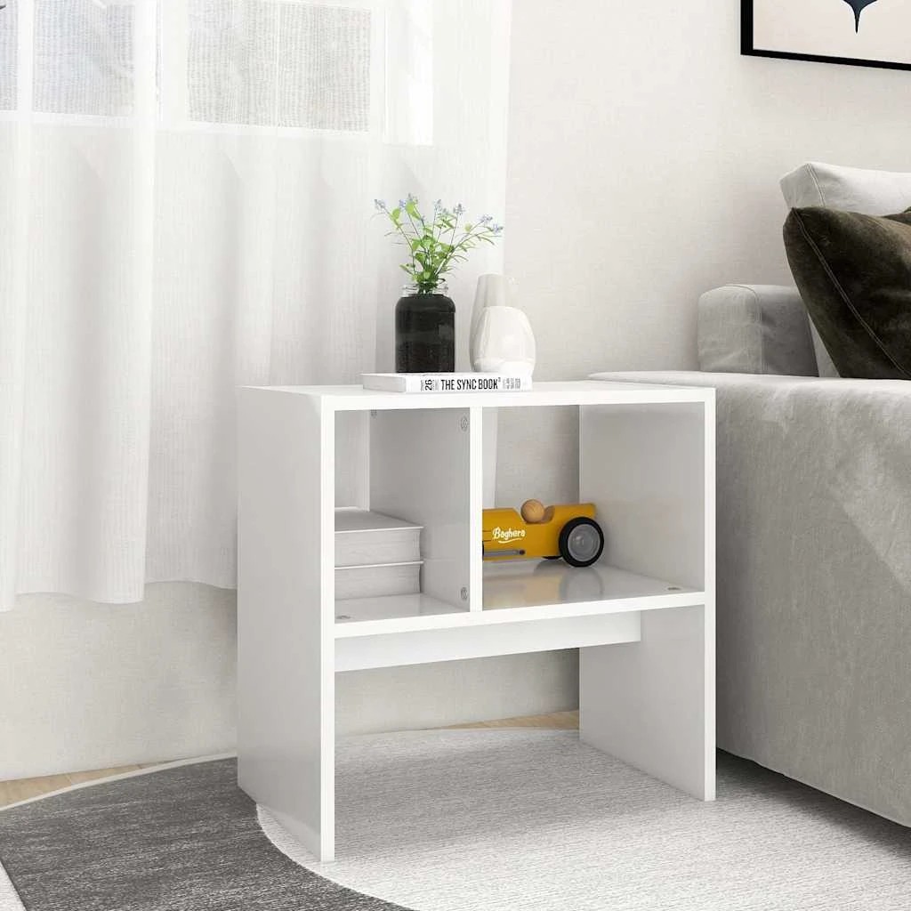 4 vidaXL Side table Ample Storage - White, 4 of 9