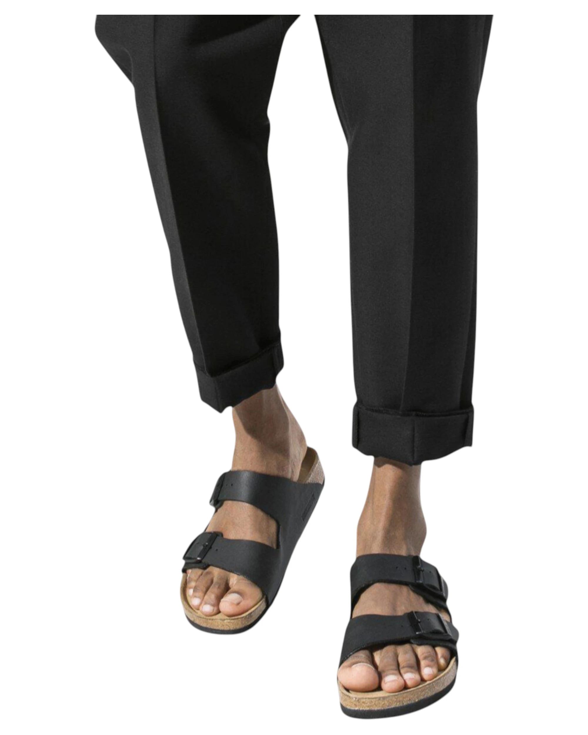 7 Birkenstock Mens Arizona SFB Birko Flor Regular Slip On Sandals BLACK, 7 of 9