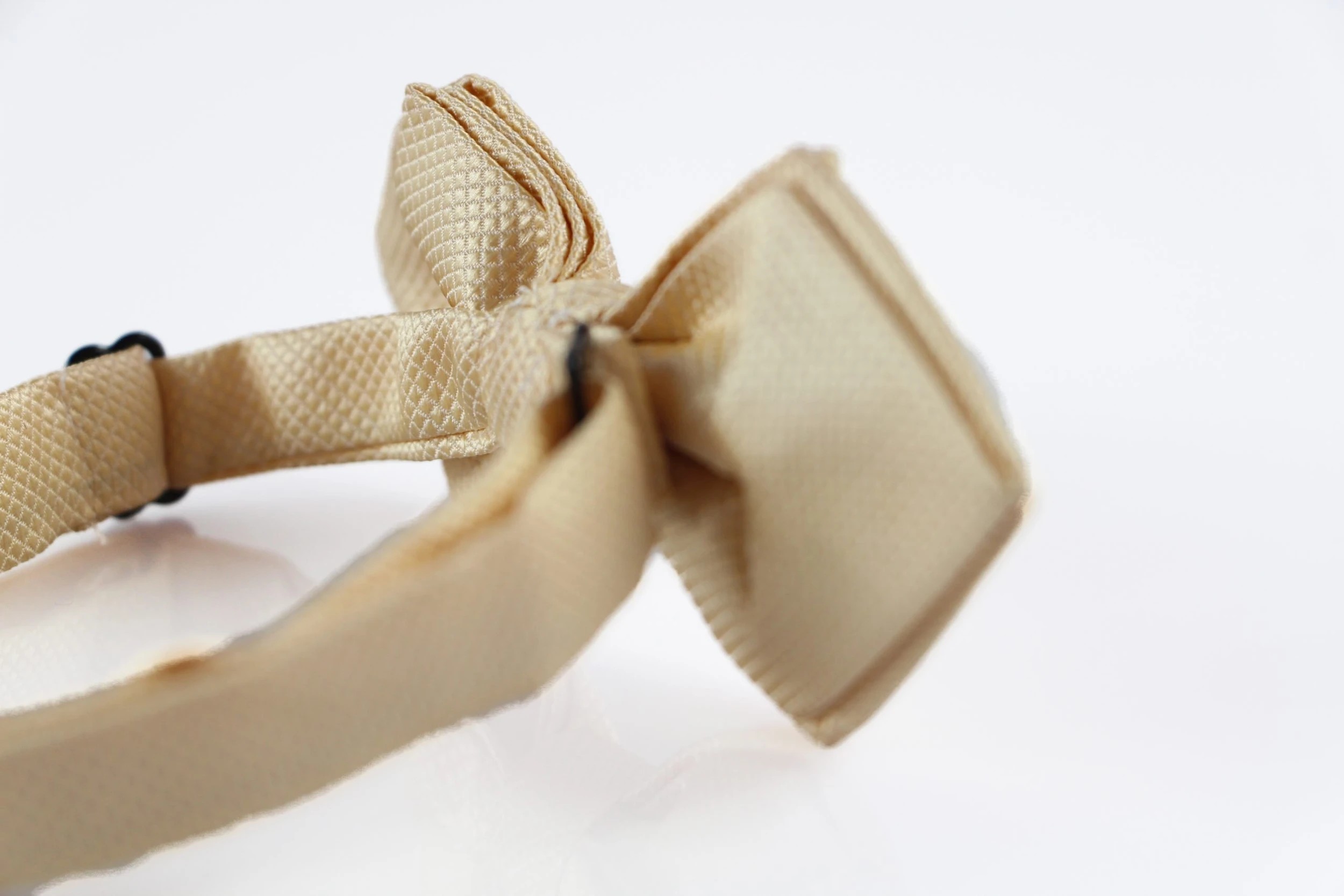 3 Zasel Mens Gold Diamond Shaped Checkered Bow Tie - Gold, 3 of 4