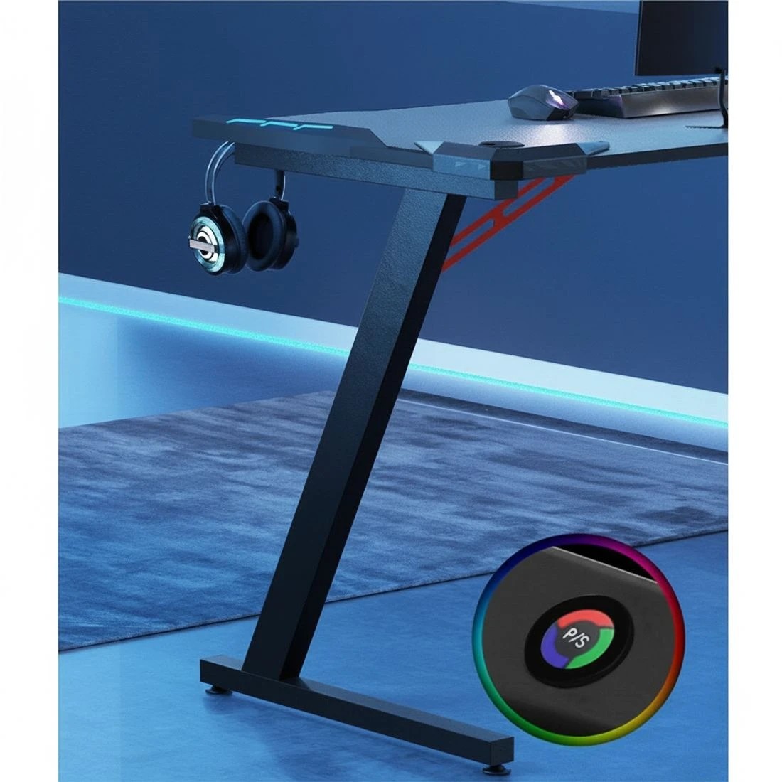 5 Artiss Gaming Desk Computer Desks LED Light 120CM - Black, 5 of 6