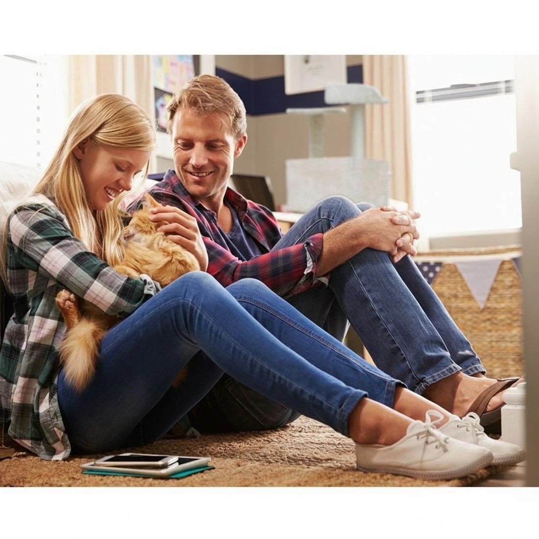 6 i.Pet Cat Tree 134cm Tower Scratching Post Scratcher Wood Condo House Bed - Beige, 6 of 6