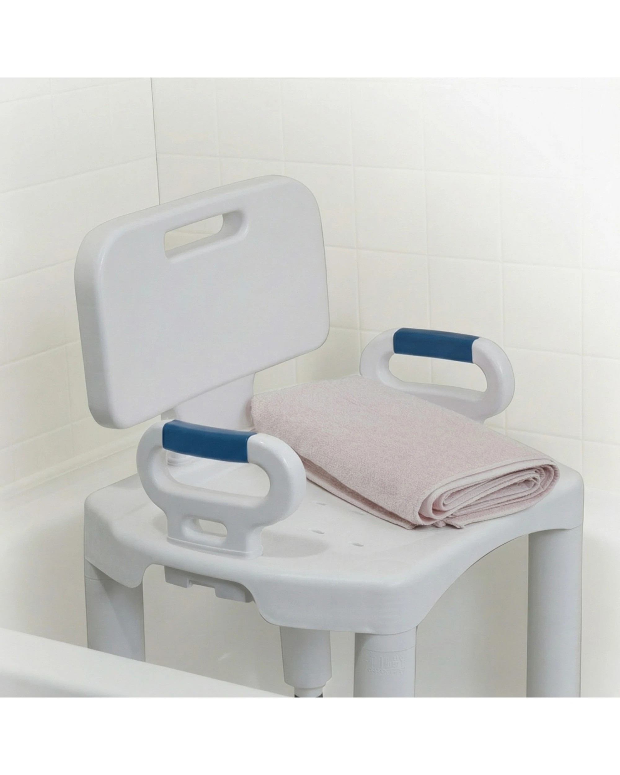 6 Orthonica Adjustable Shower Chair Armrests 158kg Capacity Bathroom Aid Bath Tub Stool Seat - White, 6 of 7