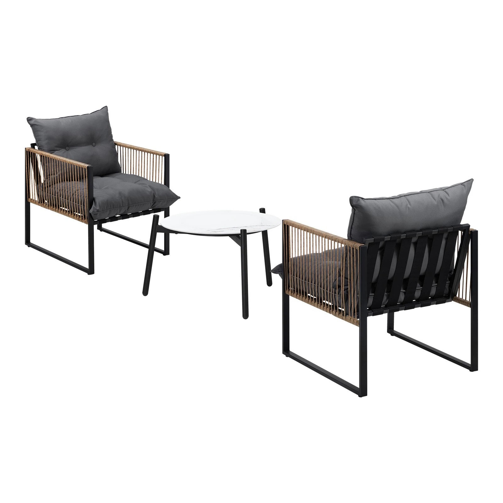 7 Livsip Outdoor Patio Set Furniture 50cm Coffee Table Rattan Chairs 3pcs
 - Multi, 7 of 10