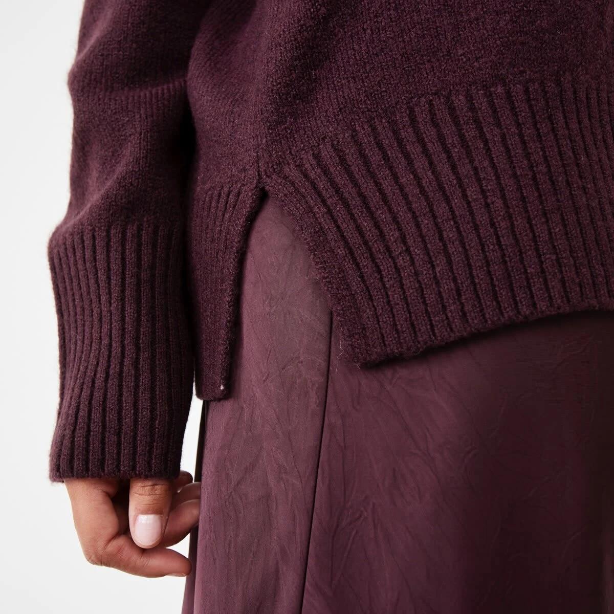 6 Funnel Split Hem Jumper Mulberry, 6 of 8