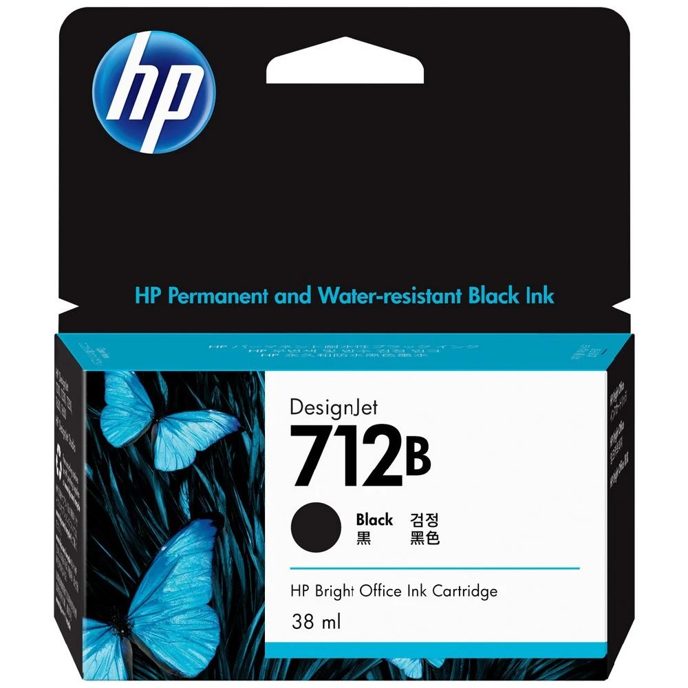 1 HP 712B DesignJet Ink Cartridge Black 38mL, 1 of 6