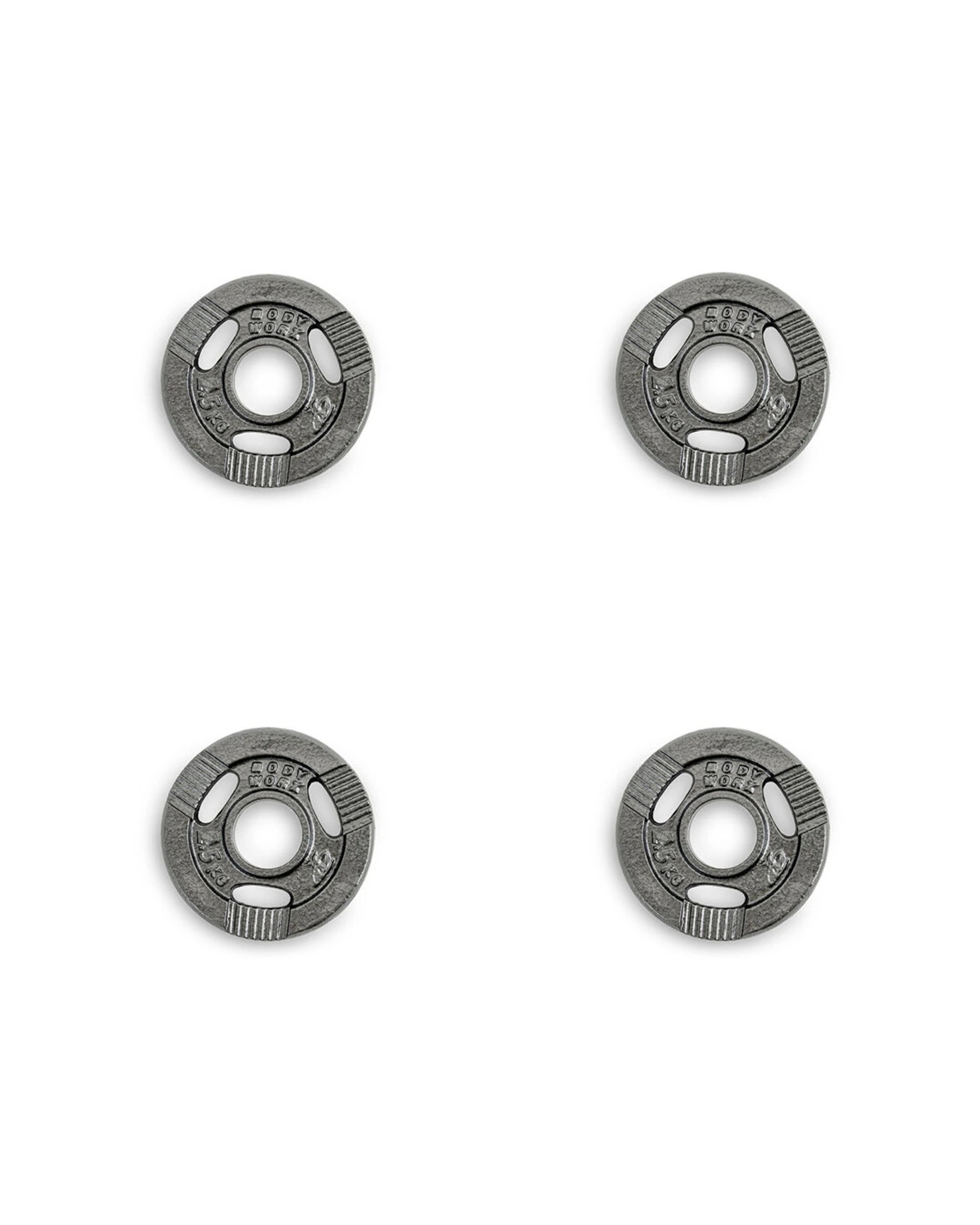 1 Bodyworx Ezy Grip Standard Disc Weight Plate 2.5kg 4 Pack Cast Iron 30mm - Black, 1 of 2