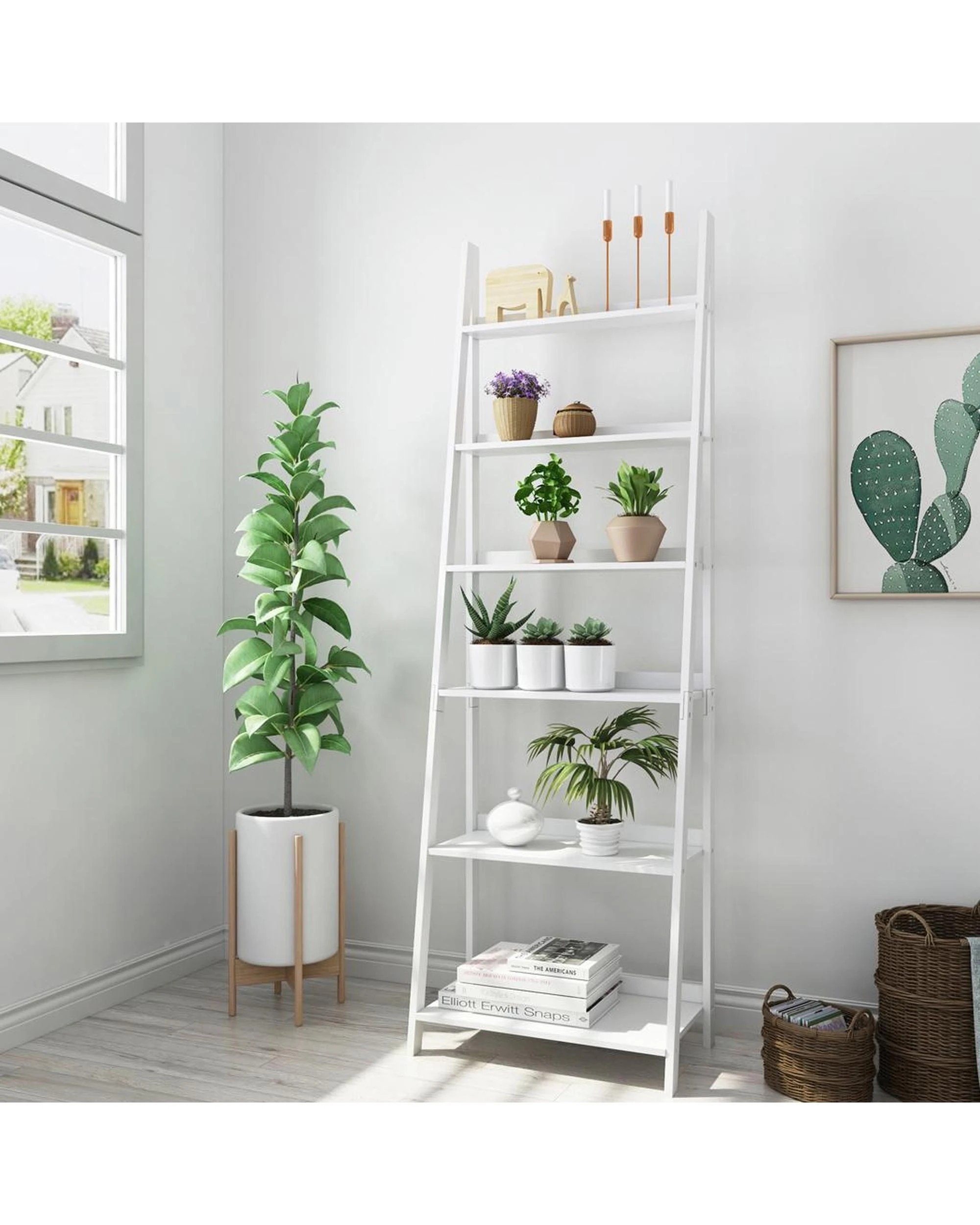2 Chole 6 Tier Display Shelf Rack White, 2 of 6
