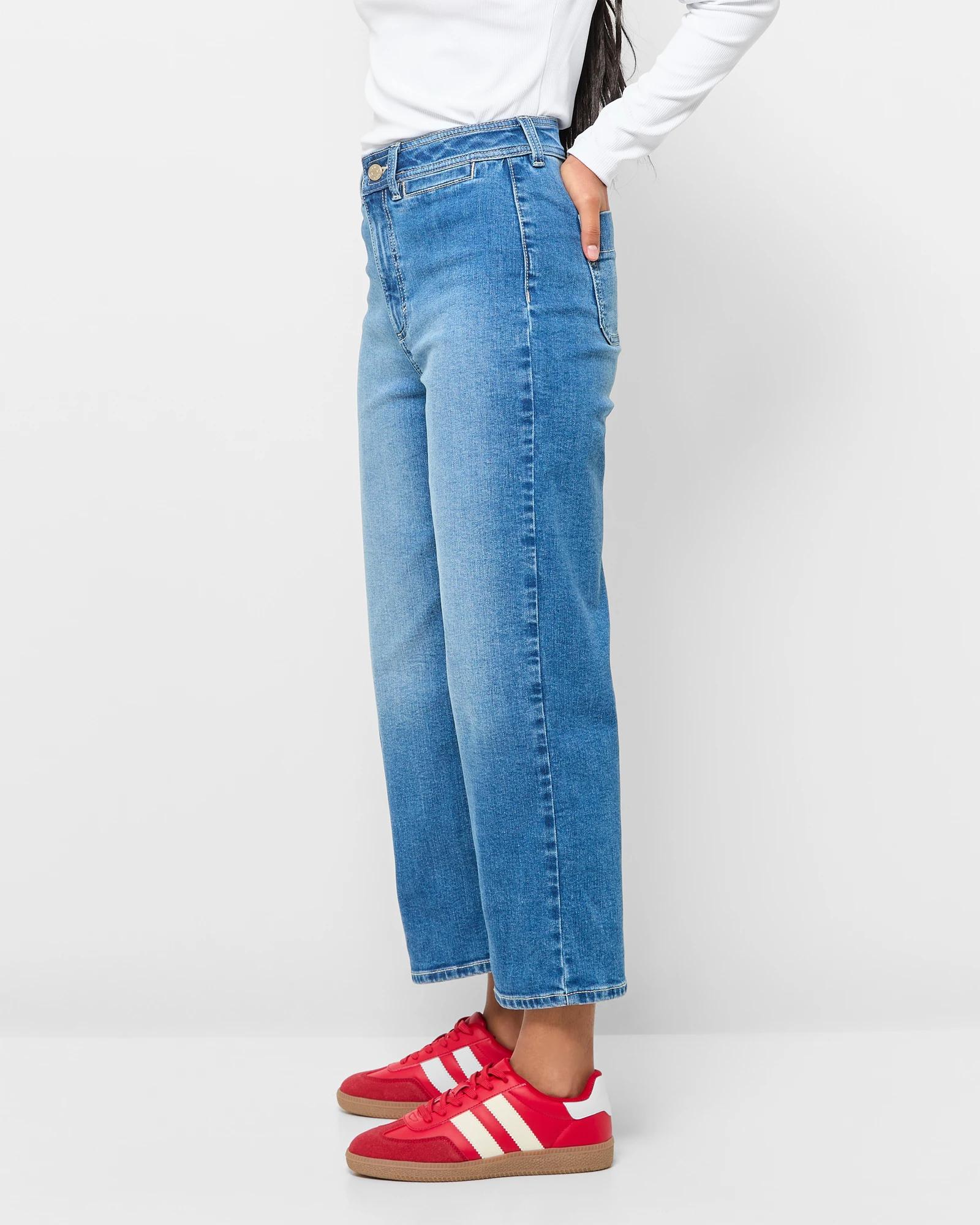 3 Target Petites Crop Length Wide Leg Denim Jeans - Kelsey DAYBREAK BLUE, 3 of 5